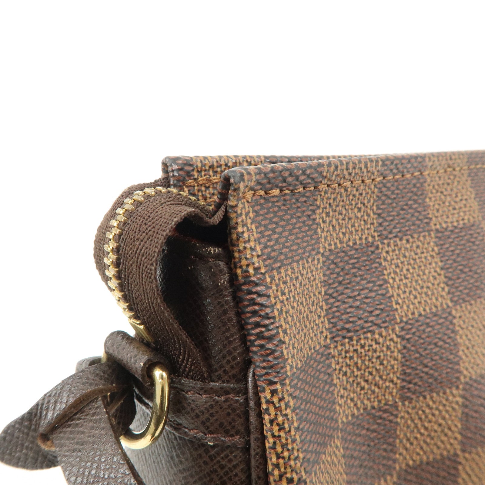 Louis Vuitton Damier Trousse Makeup Accessory Pouch Brown N51982 Used