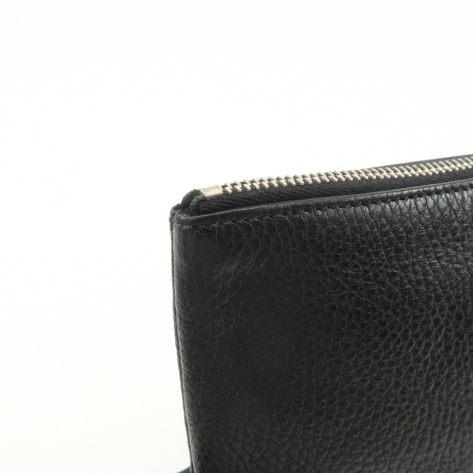 GUCCI Leather Clutch Bag Pouch Black Silver Hardware 546532 Used