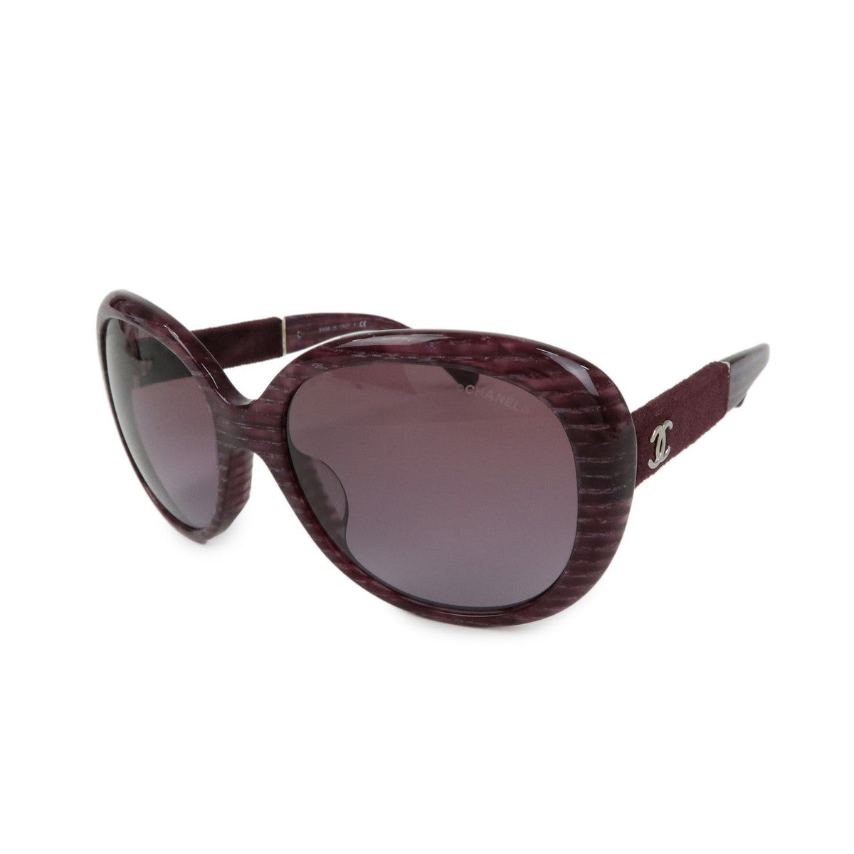 CHANEL COCO Mark Plastic Velvet Sunglasses Purple 5256-A 57□18