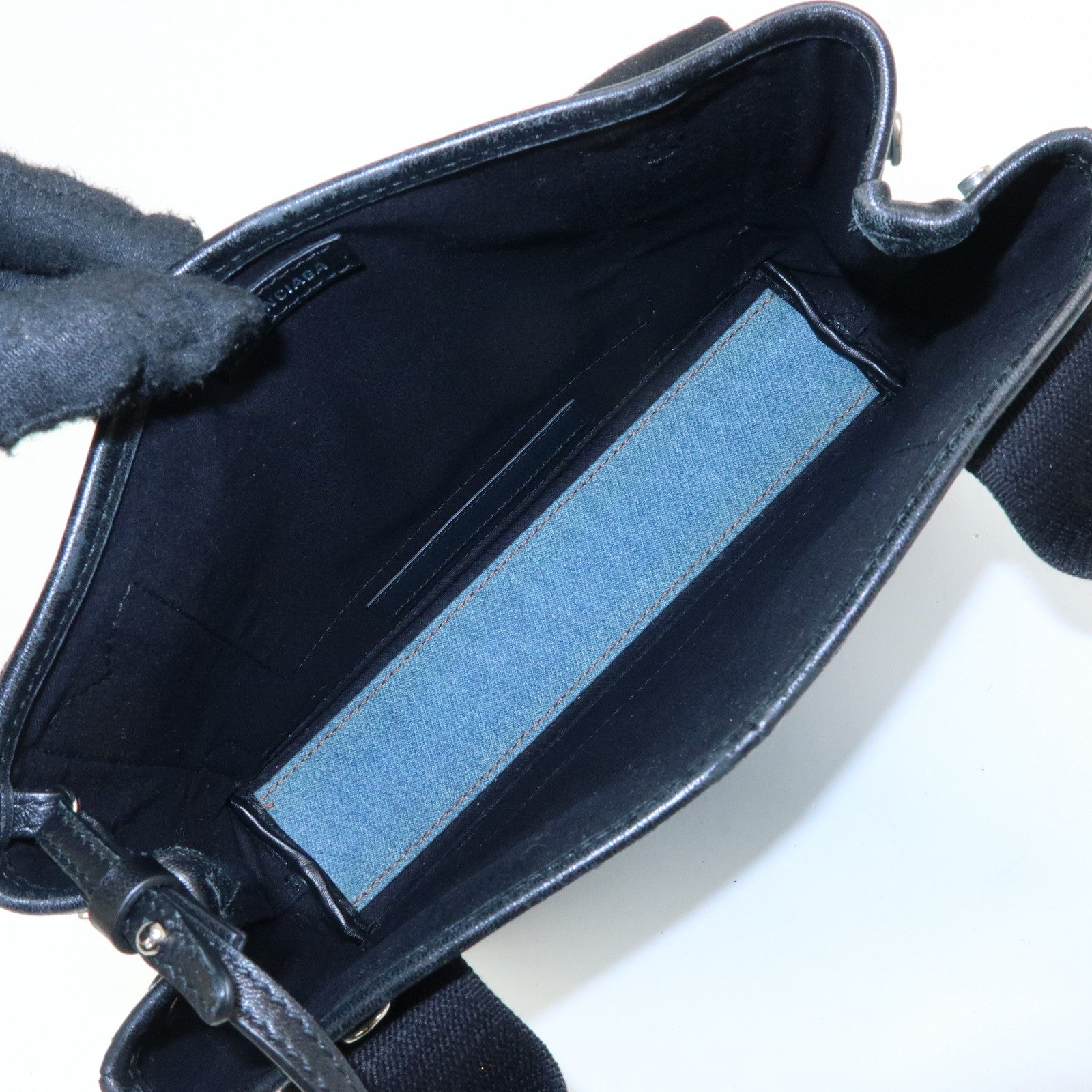 BALENCIAGA Navy Cabas XS 2WAY Bag 390346