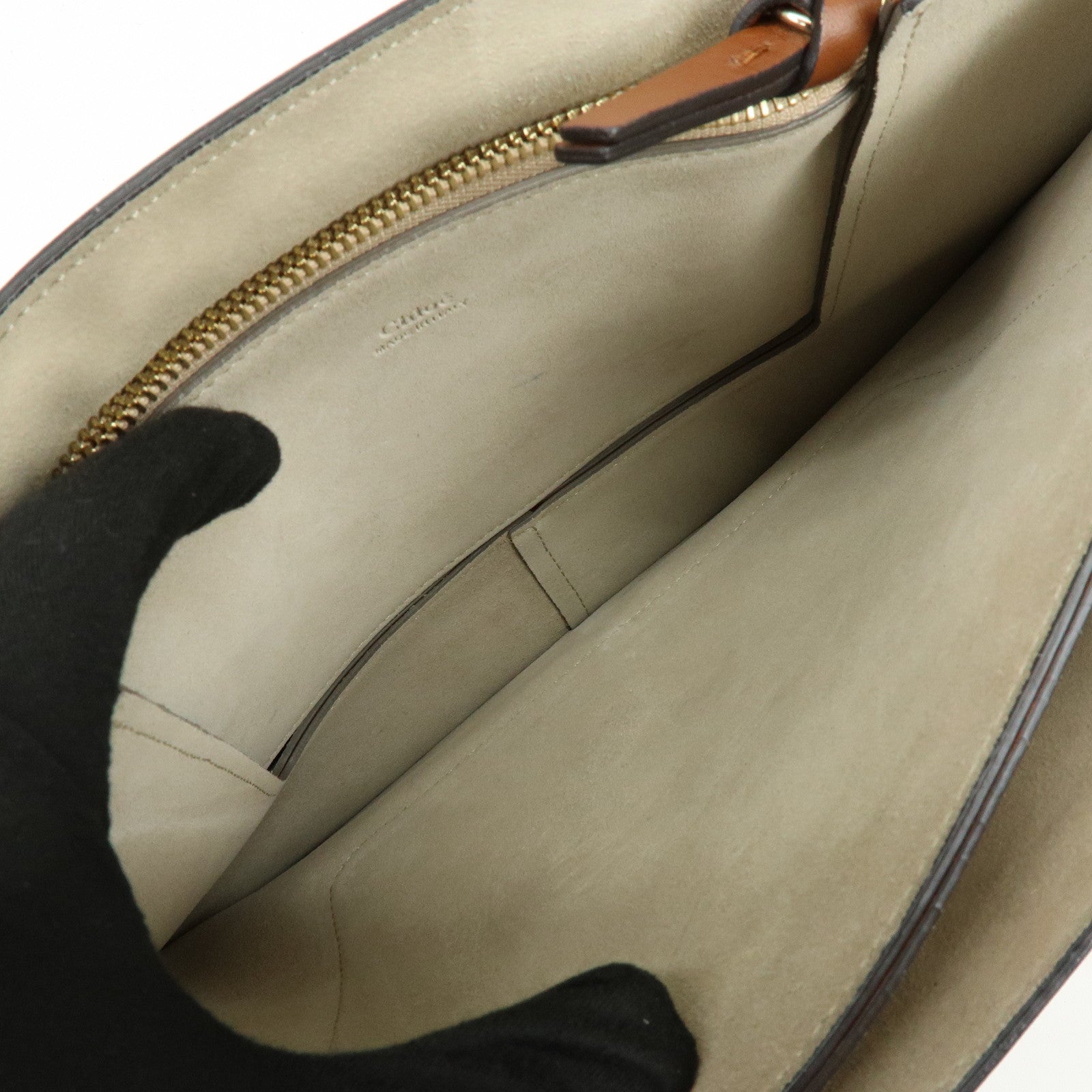Chloe Faye Suede Leather Shoulder Bag Crossbody Bag Brown
