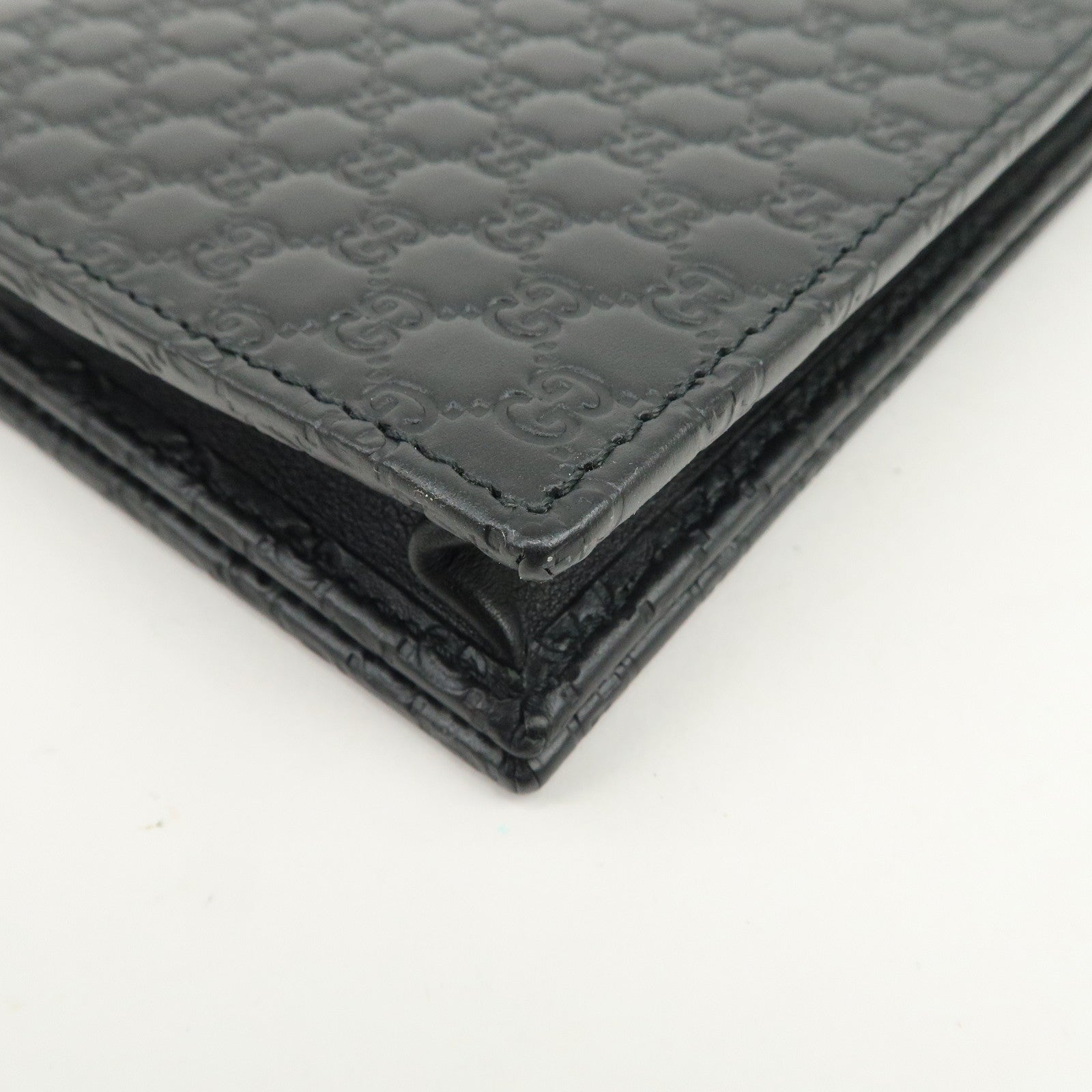 GUCCI Micro Guccissima Leather Shoulder Bag Wallet Bag Black 466507