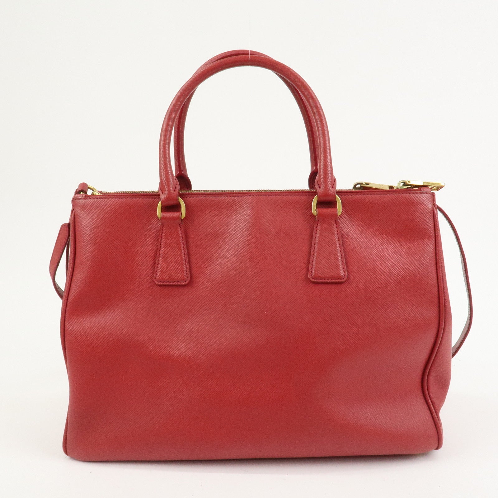 PRADA Triangle Logo Galleria Saffiano Leather 2Way Bag Red BN2274