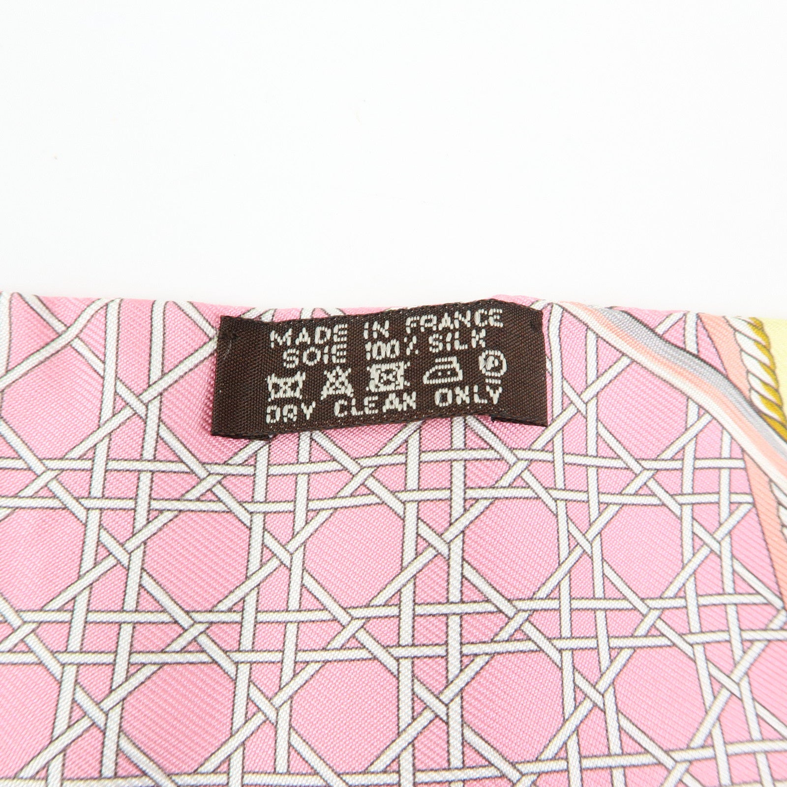HERMES Silk 100% Twilly Les Voitures a Transformation Yellow Pink
