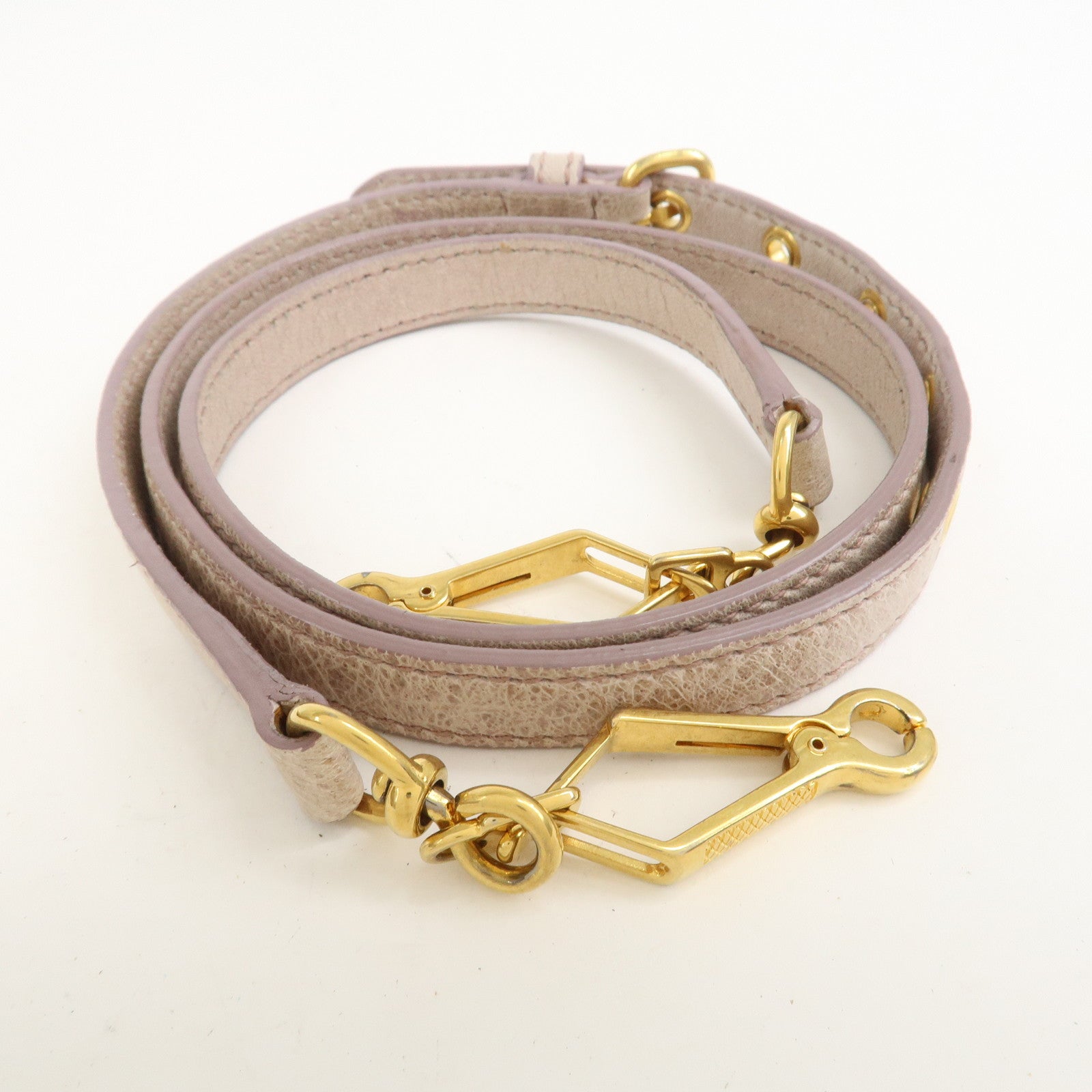 MIU MIU Logo Leather  2Way Bag Hand Bag Shoulder Bag Ivory