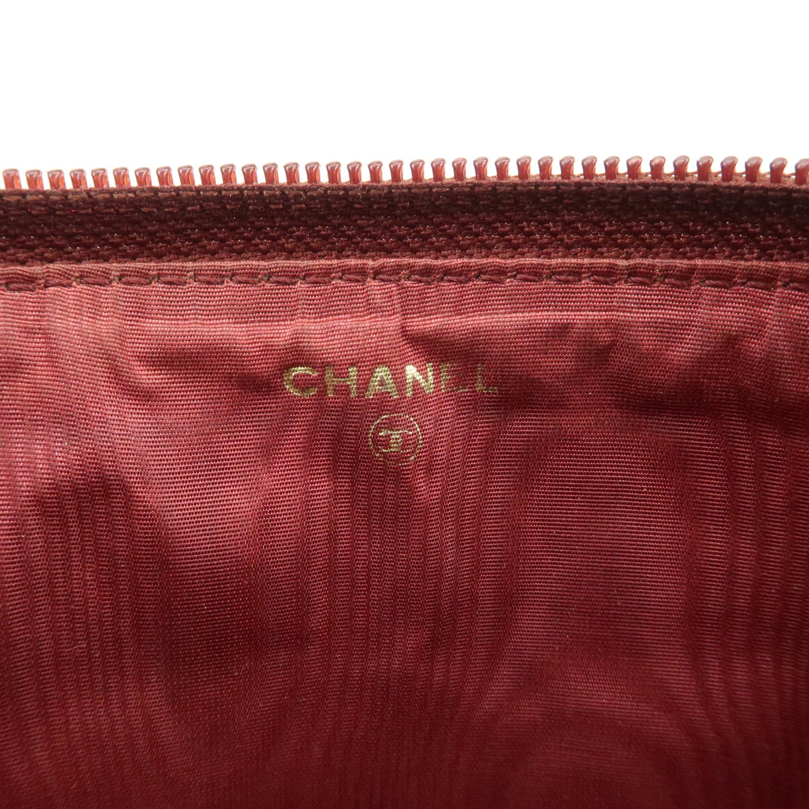 CHANEL COCO Mark Caviar Skin Round Zippy Wallet Bordeaux Used