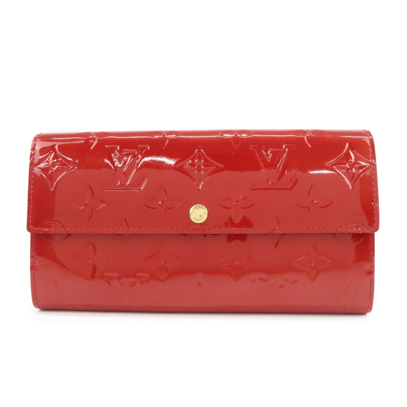 Louis Vuitton Monogram Vernis Portefeuille Sarah Wallet Red M91739