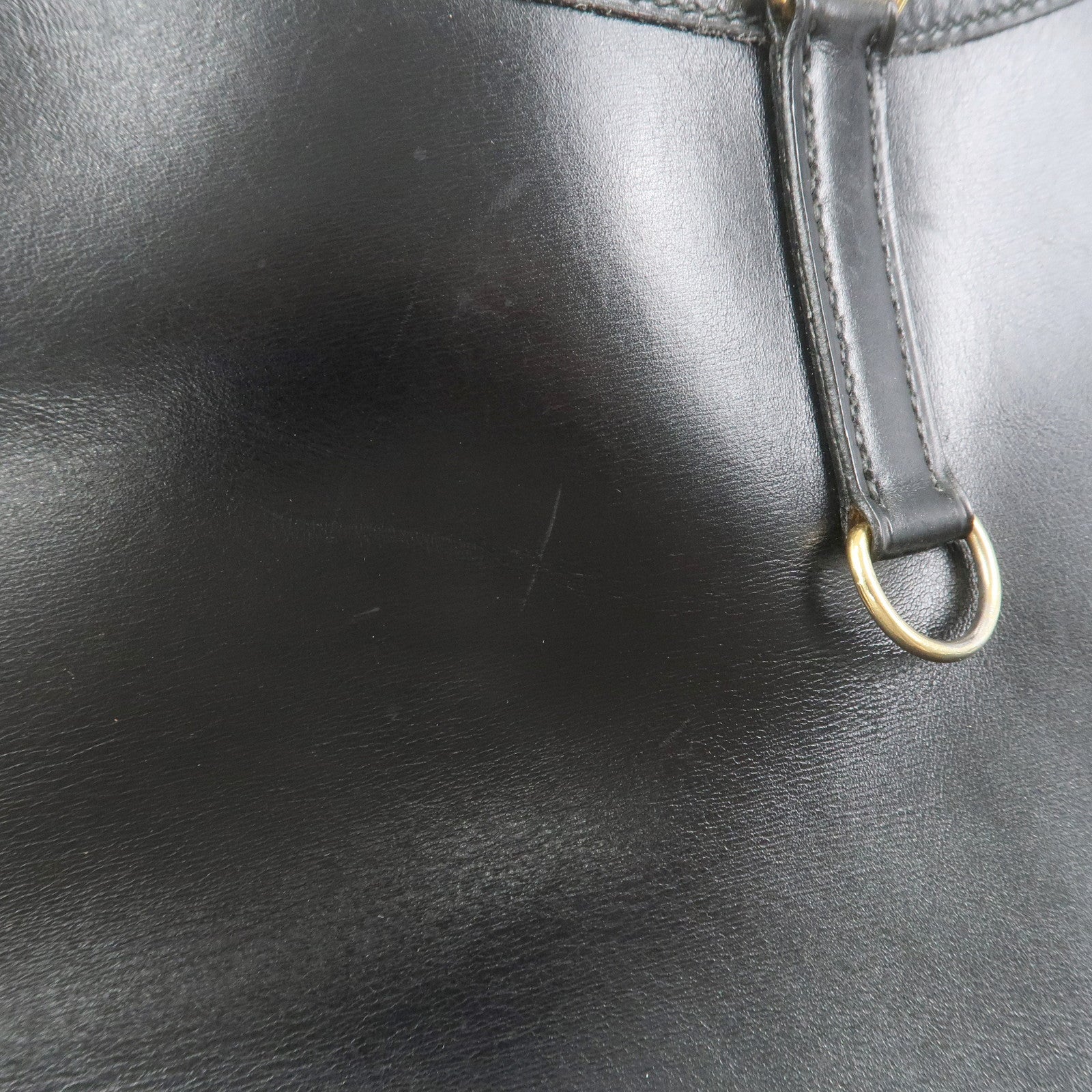 HERMES Trim 31 Courchevel Leather 〇J Stamped Shoulder Bag Balck