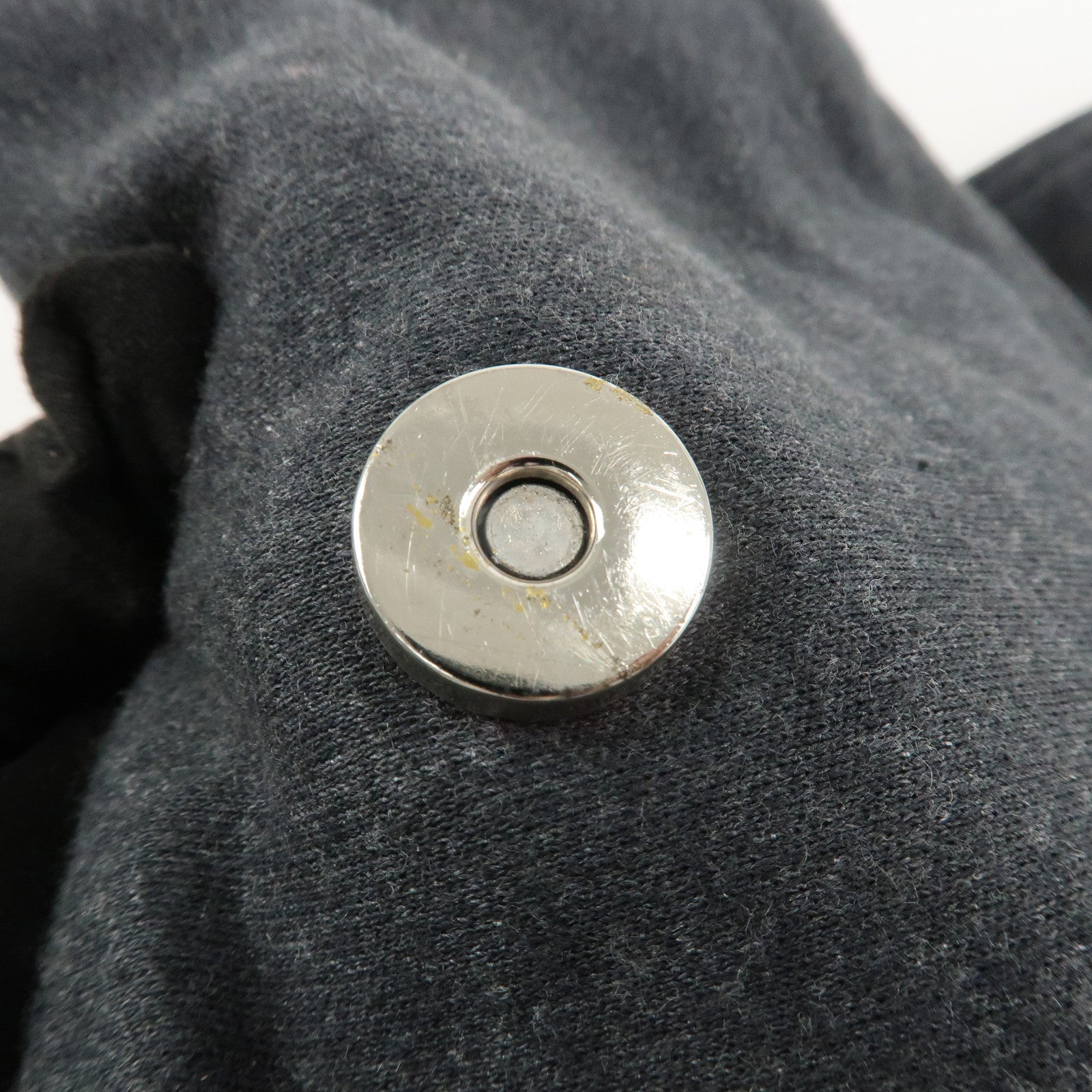 FENDI Mamma Baguette Cotton Shoulder Bag Hand Bag Gray 26325