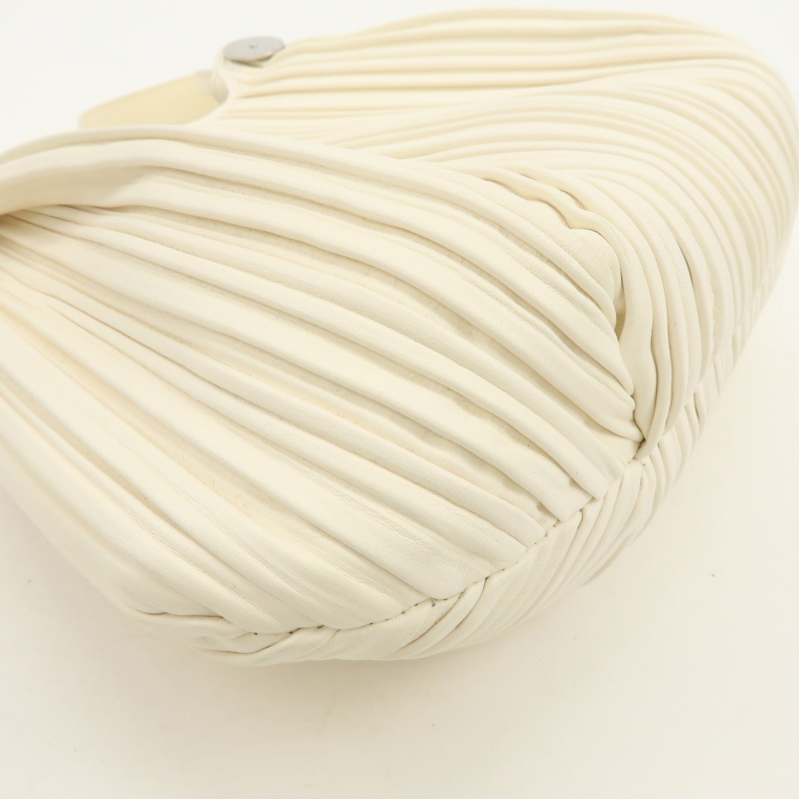 BVLGARI Leather Shoulder Bag Hand Bag White