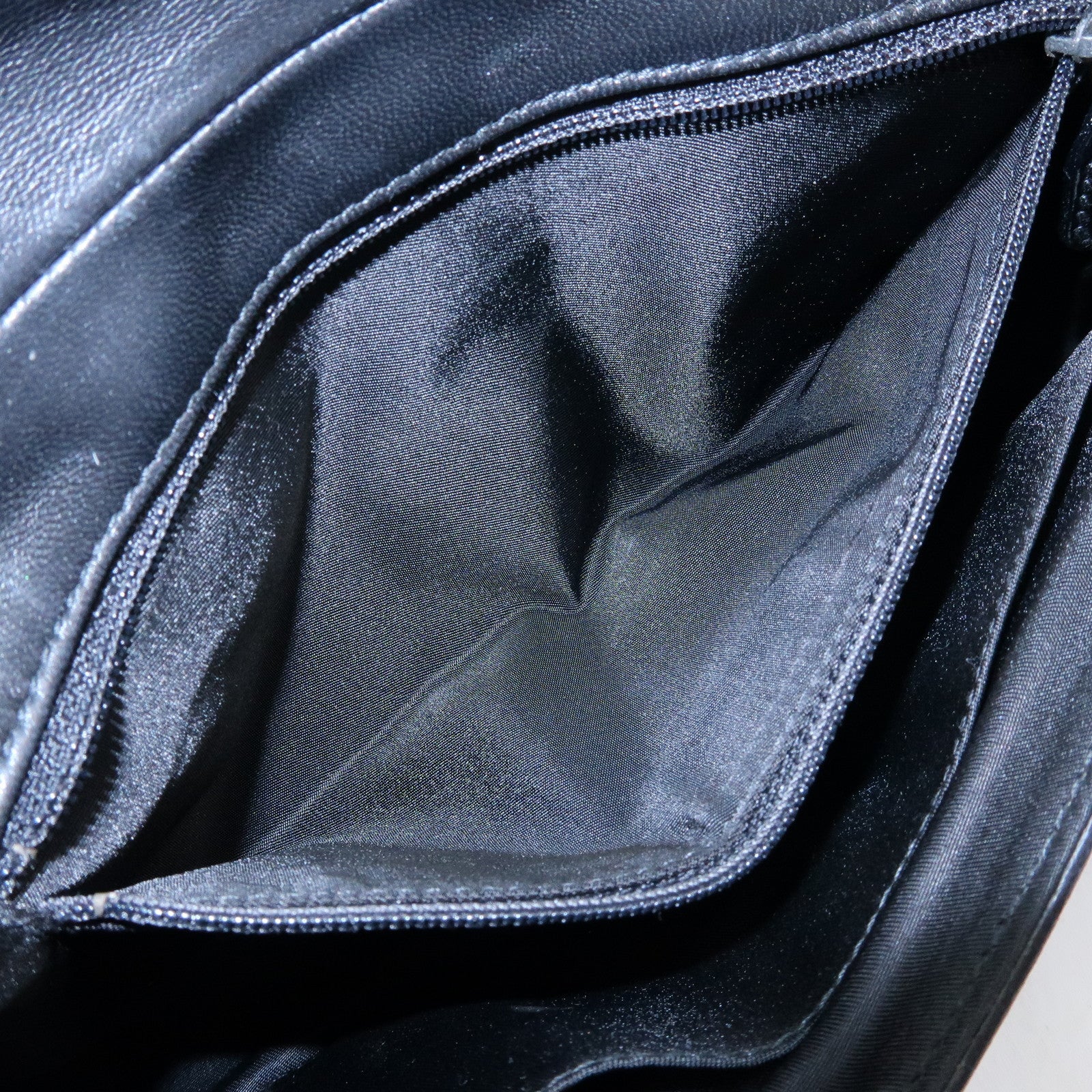 Christian Dior Cannage Leather Chain Shoulder Bag Clutch Bag Black