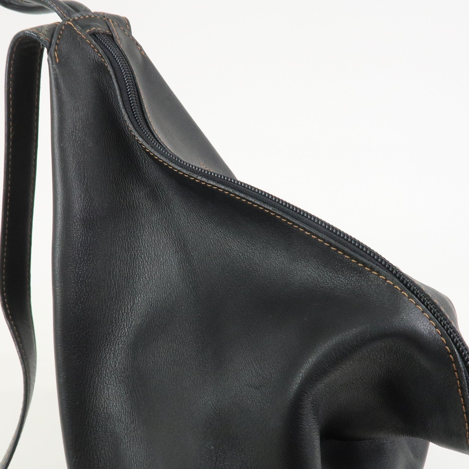 LOEWE Anton Anagram Leather Backpack Shoulder Bag Black