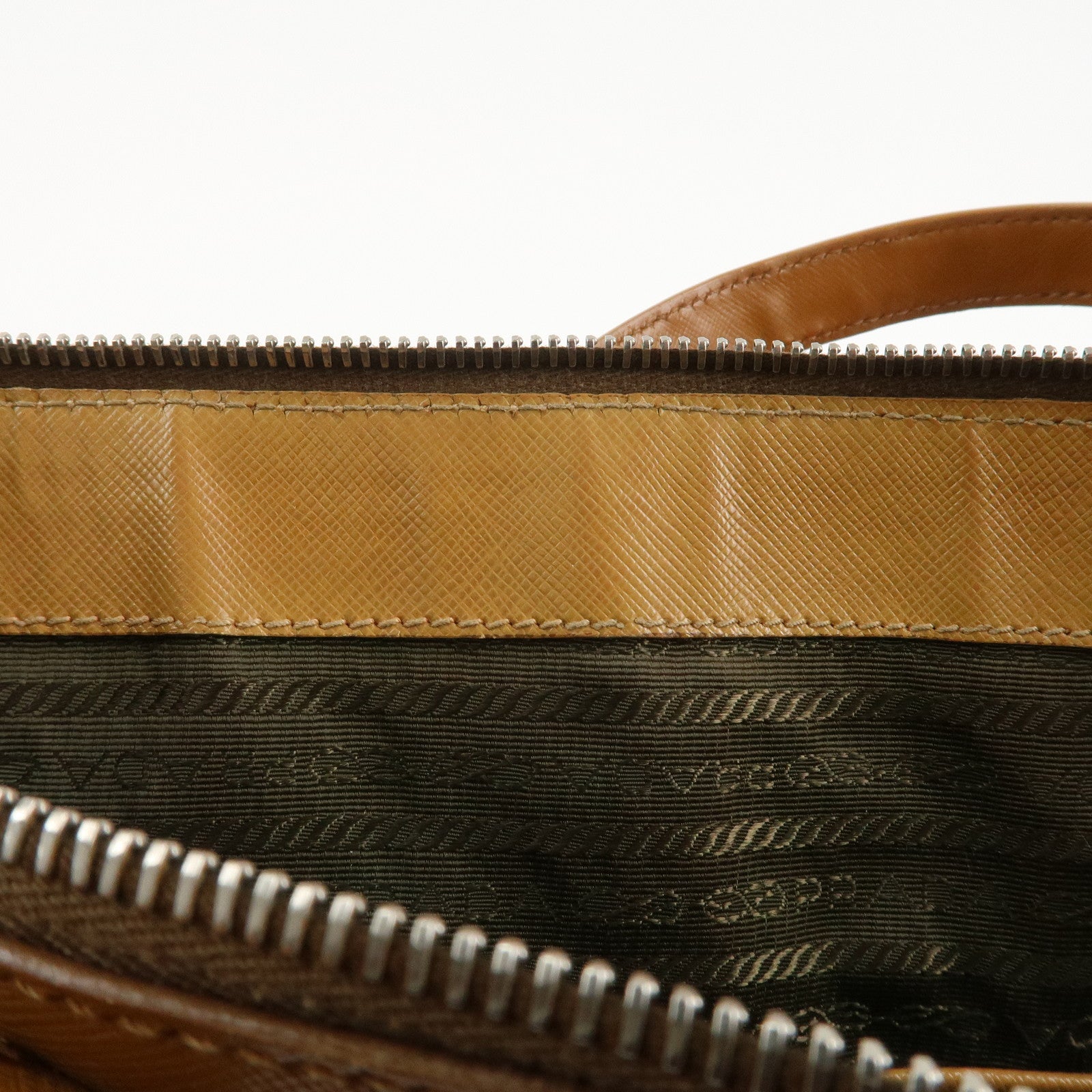 PRADA Triangle Logo Leather 2Way Bag Shoulder Bag Brown