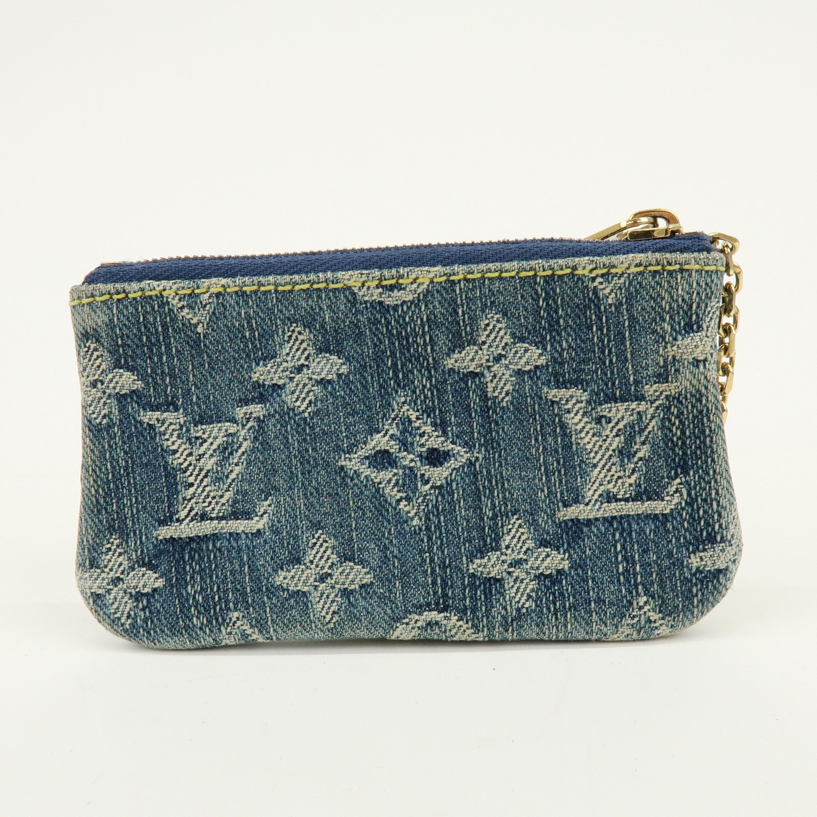 Louis Vuitton Monogram Denim Pochette Cles Coin Case Blue M95343