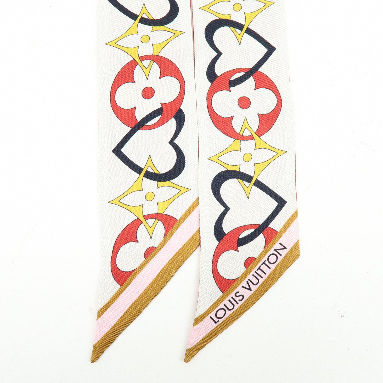 Louis Vuitton Bandeau BB My Tour LV Silk 100% Scarf Red M78117
