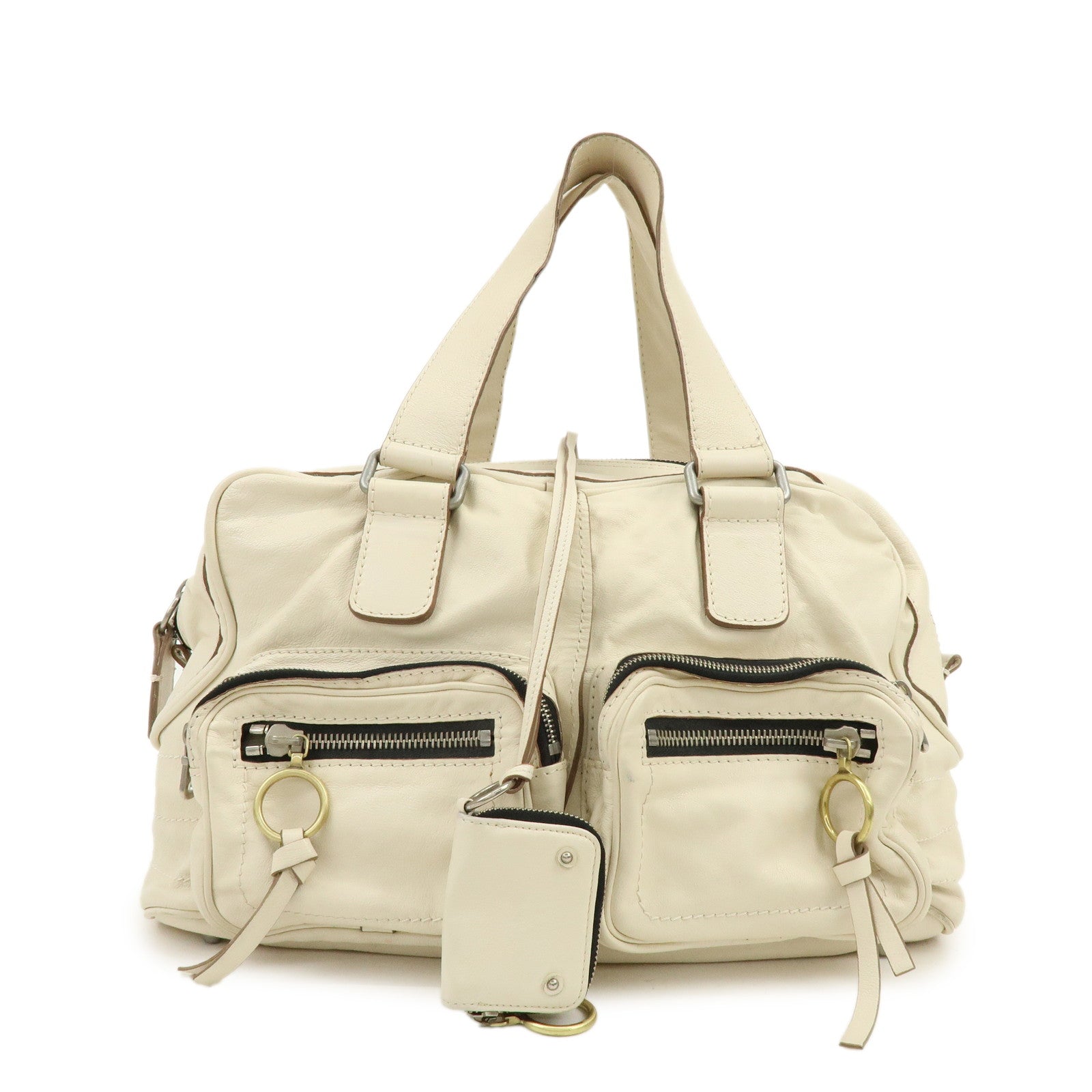 Chloe Betty Leather Shoulder Bag Satchel Bag Ivory