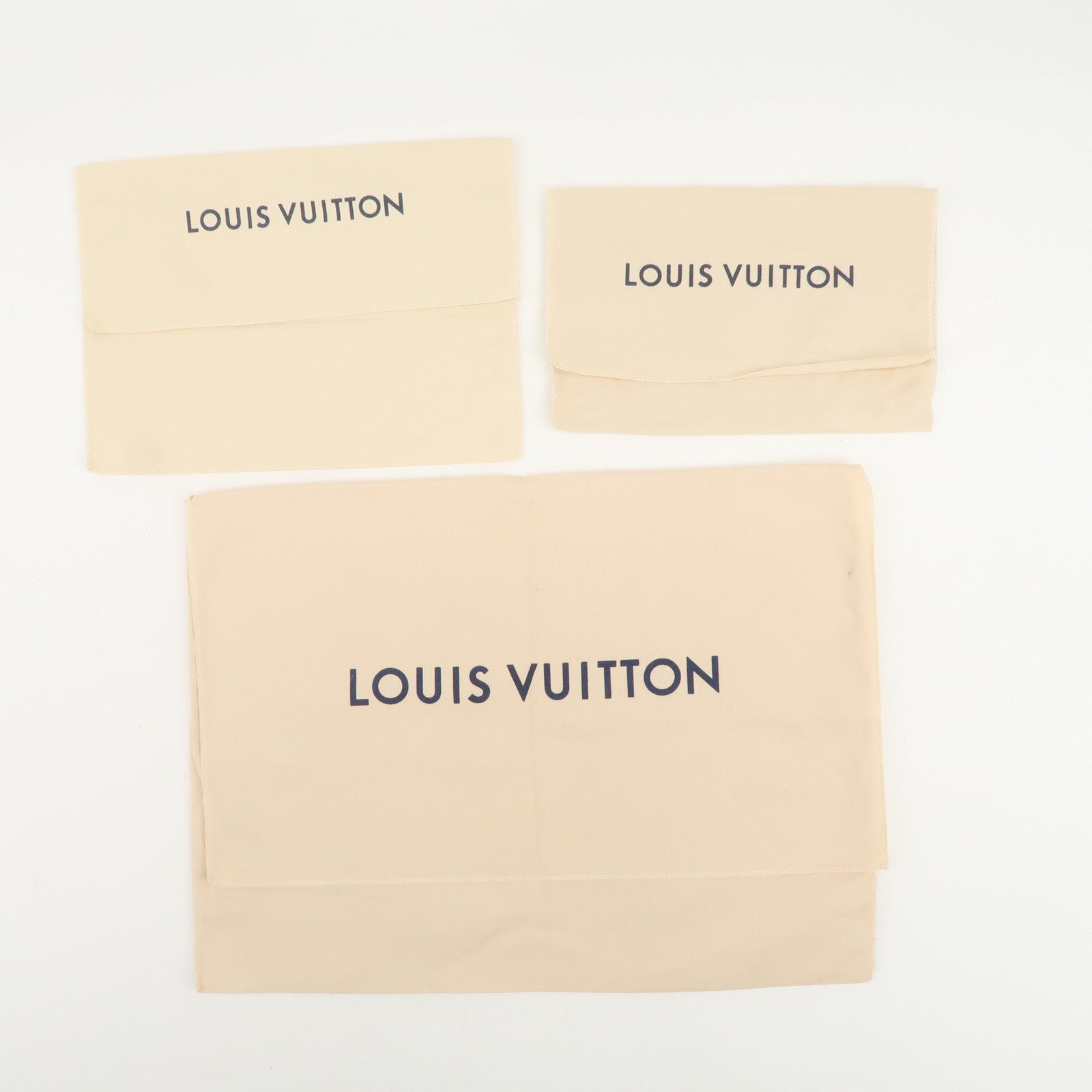 Louis Vuitton Set of 15 Dust Bag Storage Bag Flap Style Beige