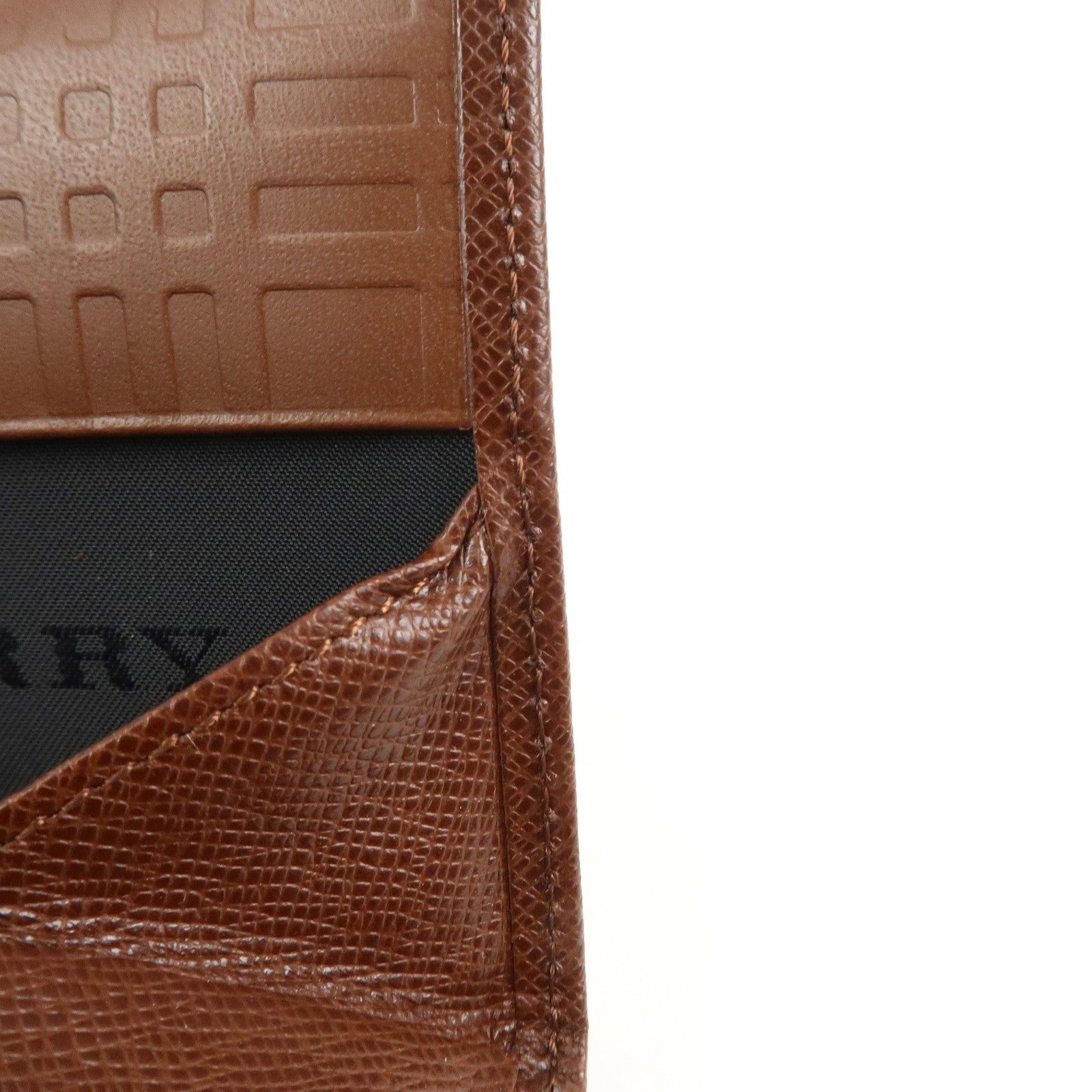 BURBERRY Logo Leather Compact Coin Case Brown
