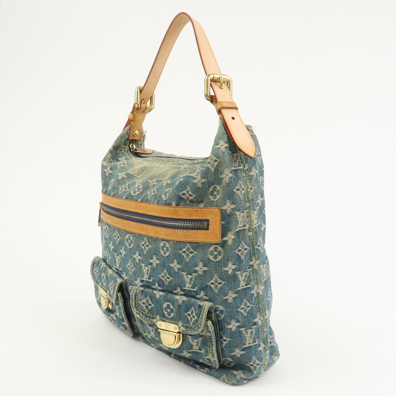 Louis Vuitton Monogram Denim Baggy GM Shoulder Bag Blue M95048