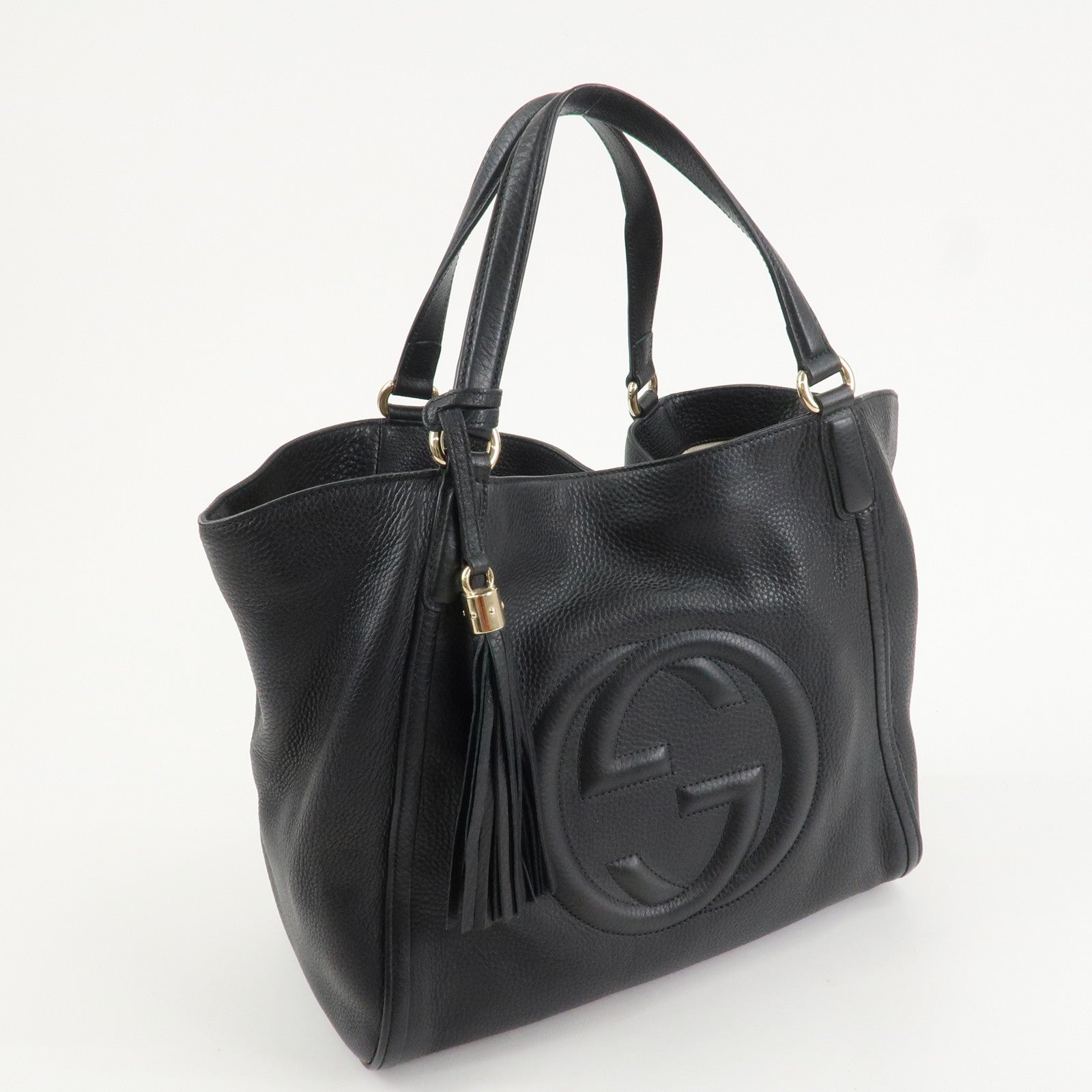 GUCCI SOHO Cellarius Leather Tote Bag Shoulder Bag Black 282309 Used