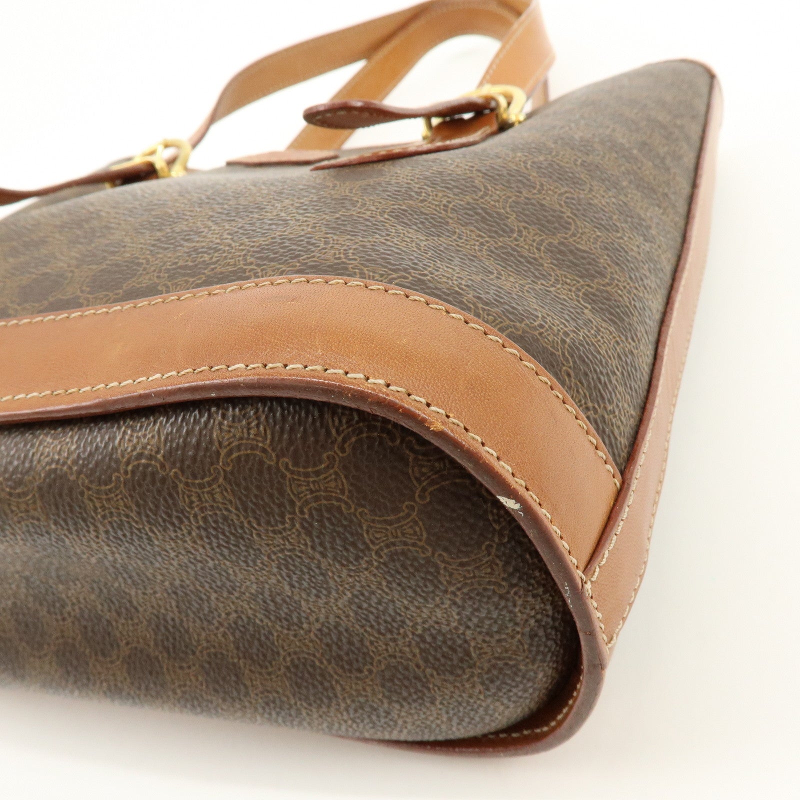 CELINE Macadam PVC Leather Tote Bag Shoulder Bag Brown