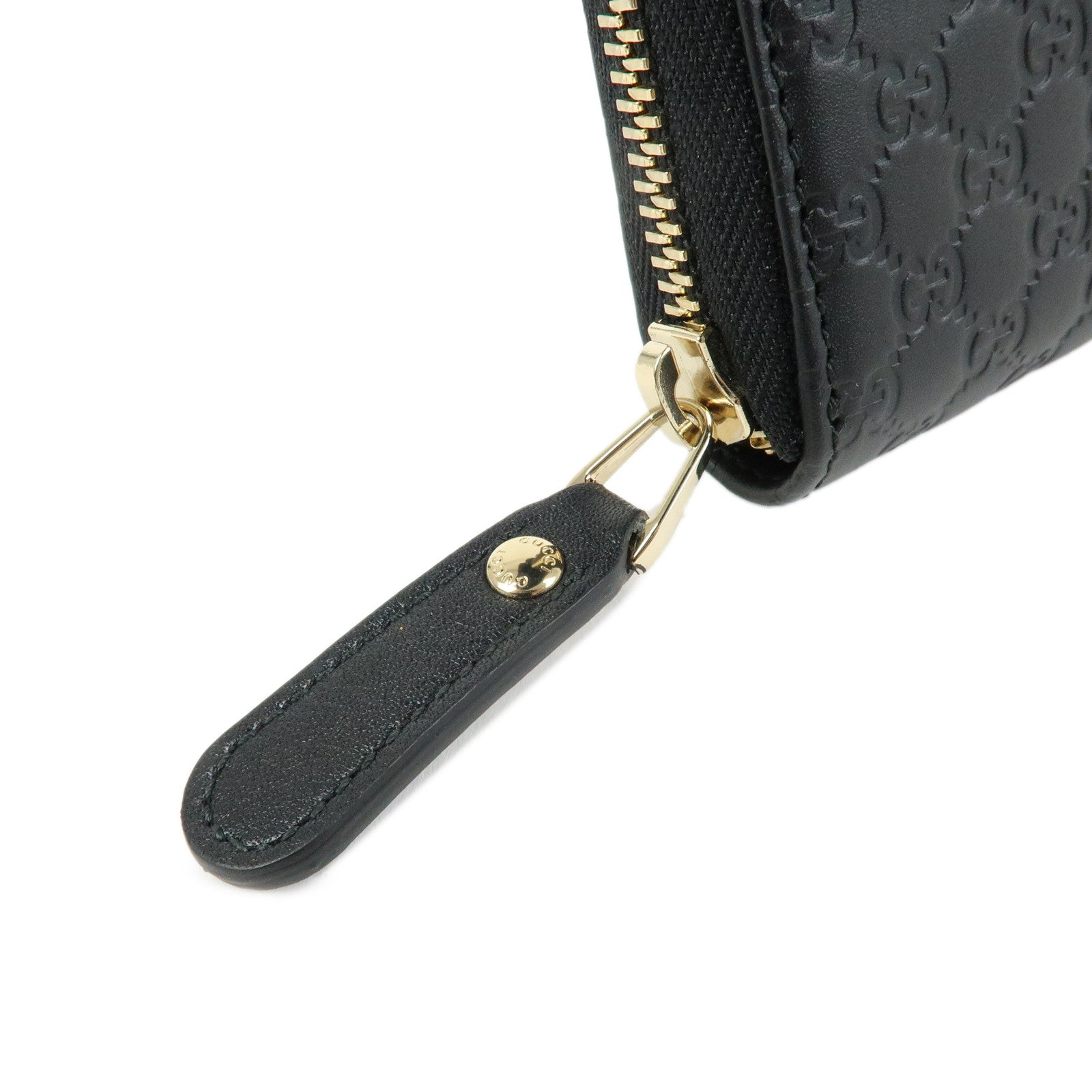 GUCCI Microguccissima Leather Zippy Long Wallet Black 449391