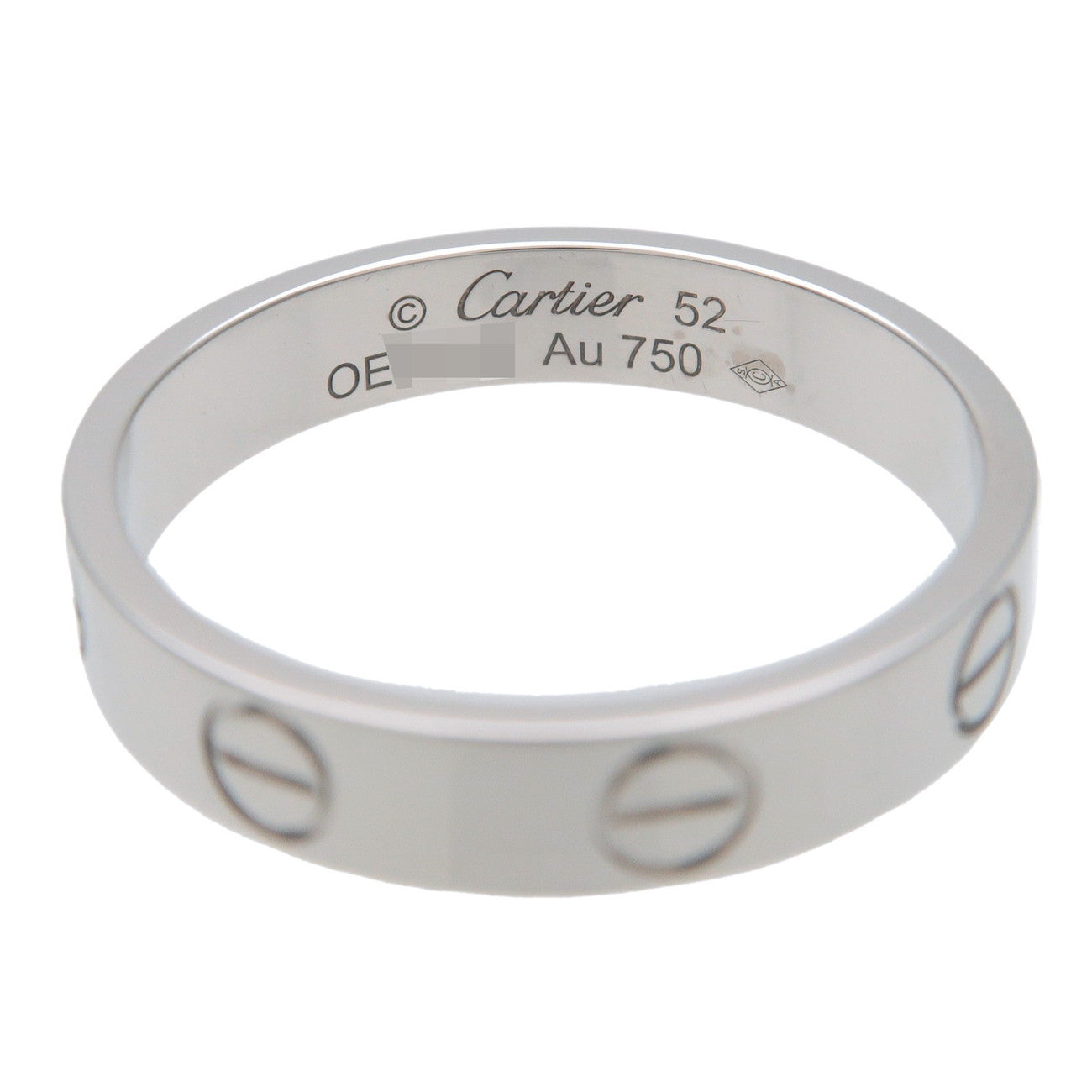 Cartier Mini Love Ring #52 18KWG 750WG White Gold US6-6.5 EU51.5