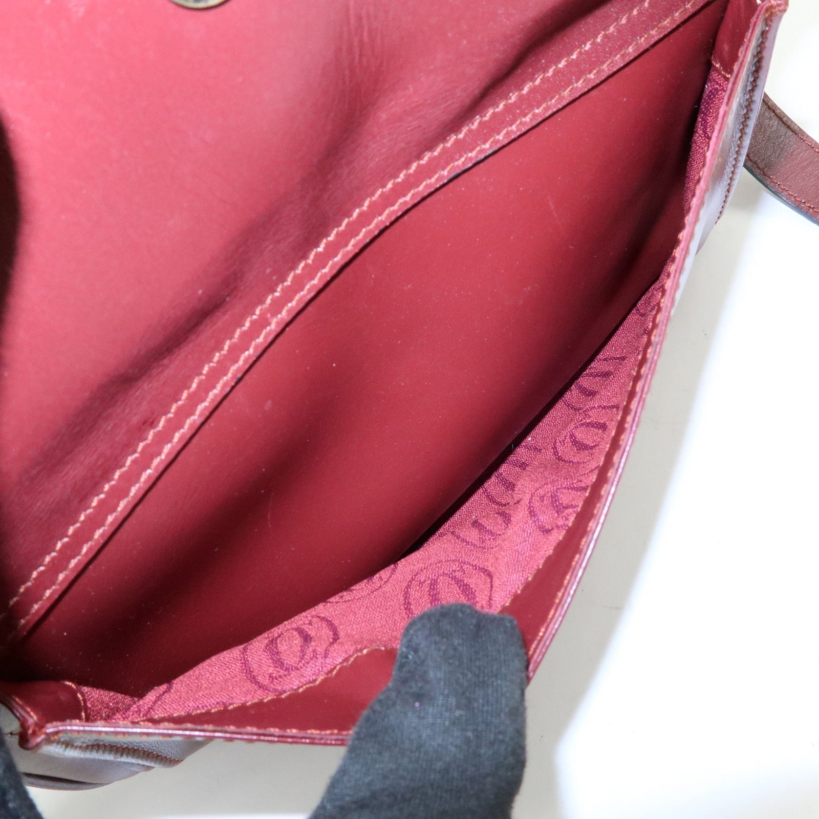 Cartier Must de Cartier Leather Shoulder Bag Crossbody Bag Bordeaux