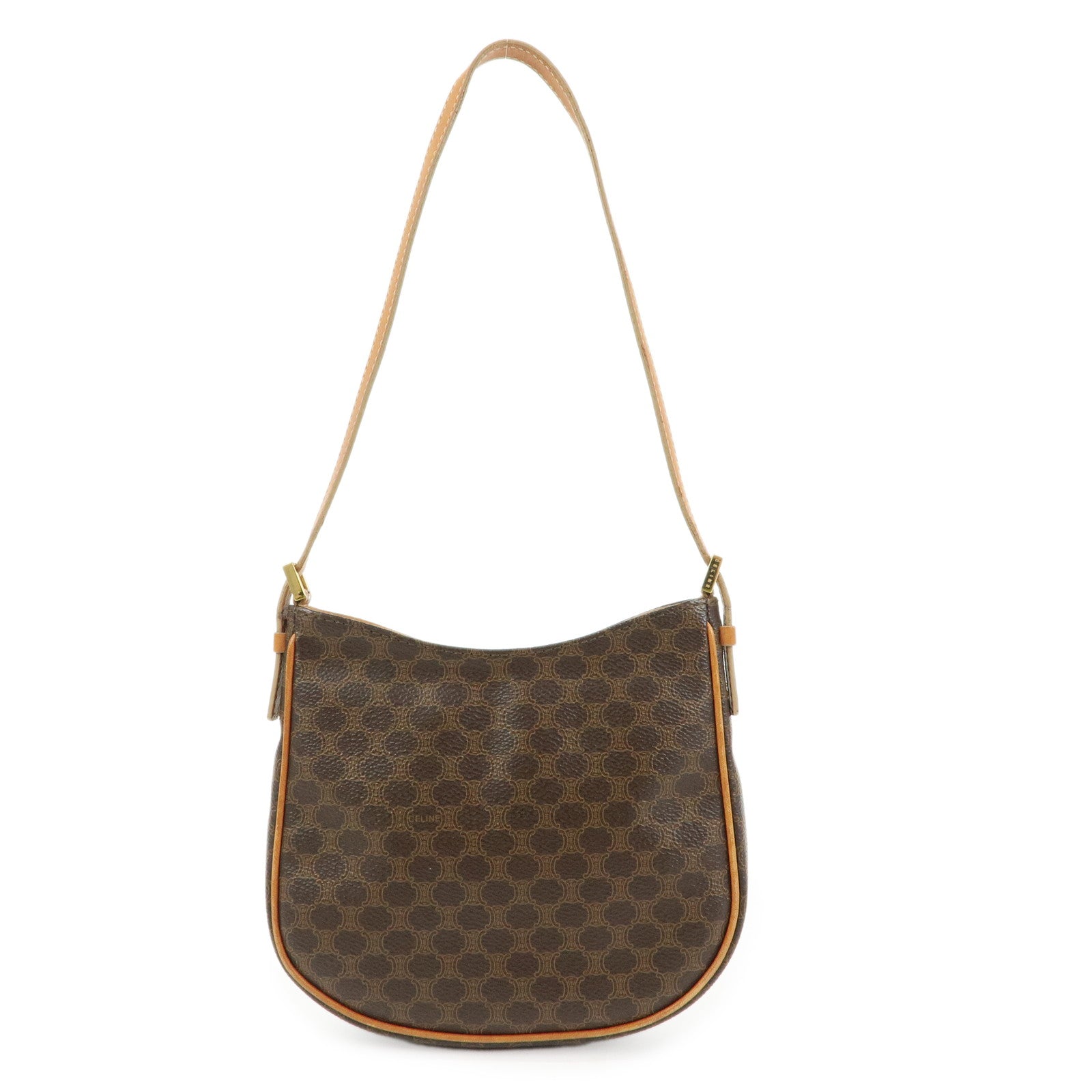 CELINE Macadam PVC Leather Shoulder Bag Hand Bag Brown