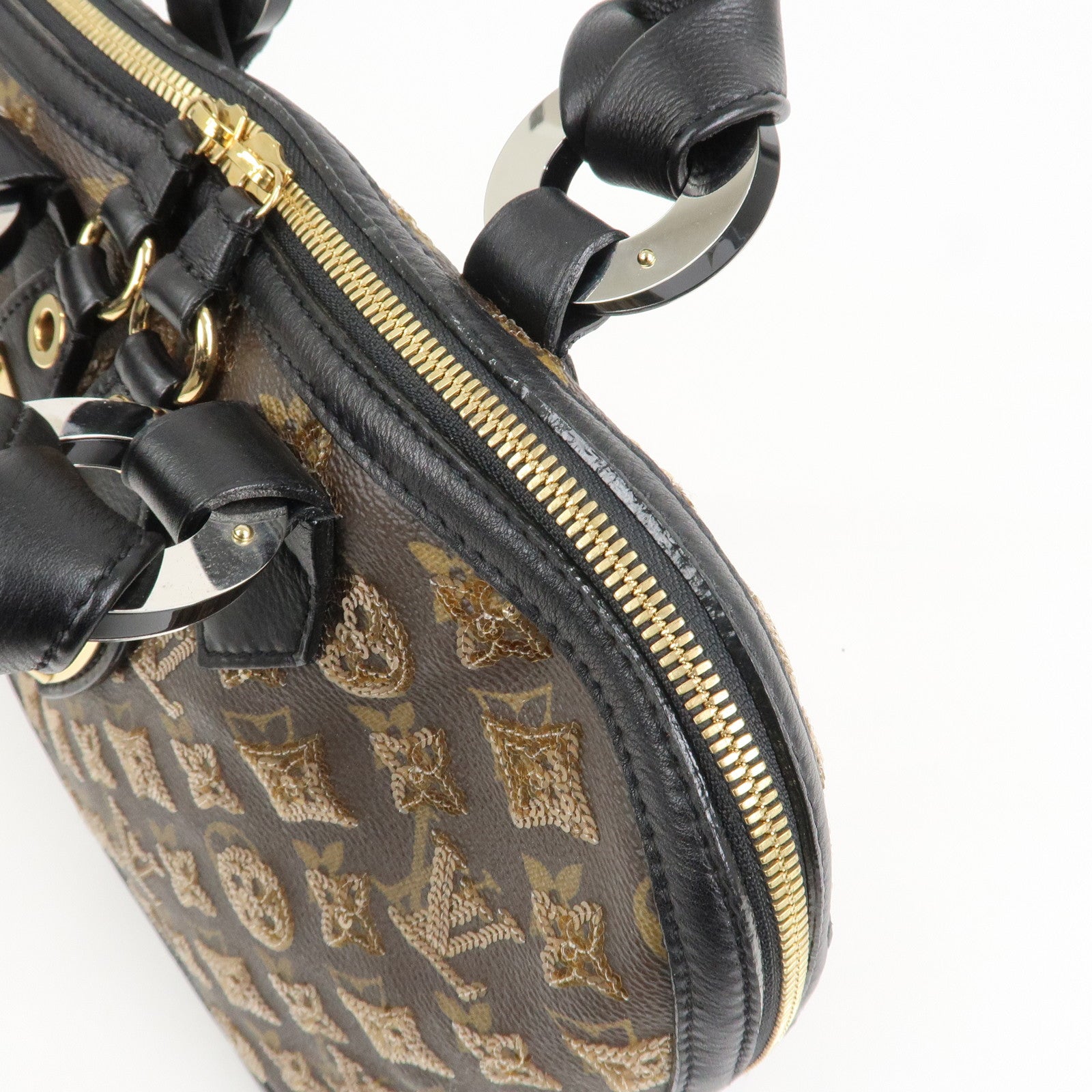 Louis Vuitton Monogram Eclipse Alma Hand Bag Ambre Brown M40245