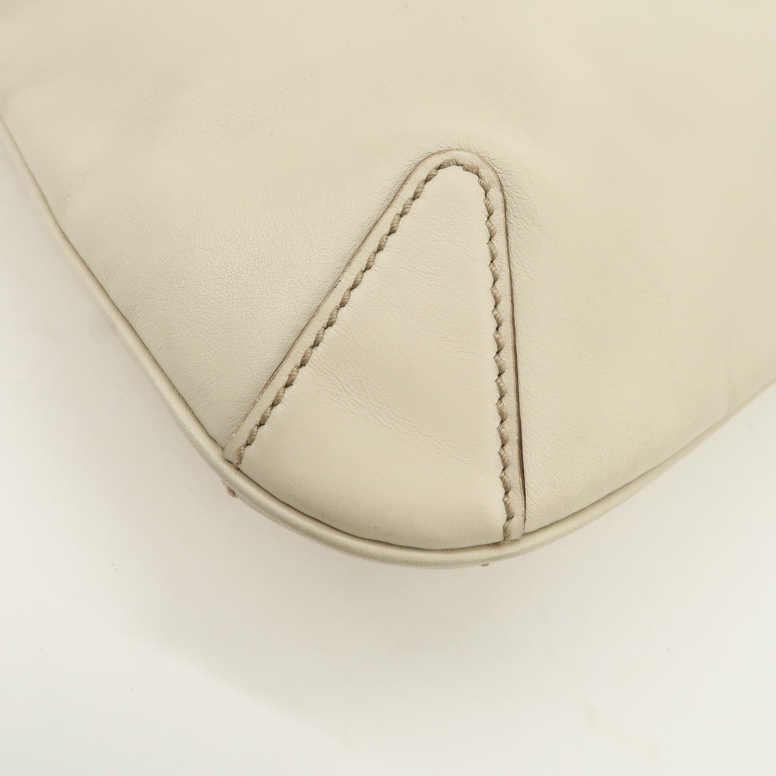 GUCCI Horsebit Leather Shoulder Bag Hand Bag Ivory 145826