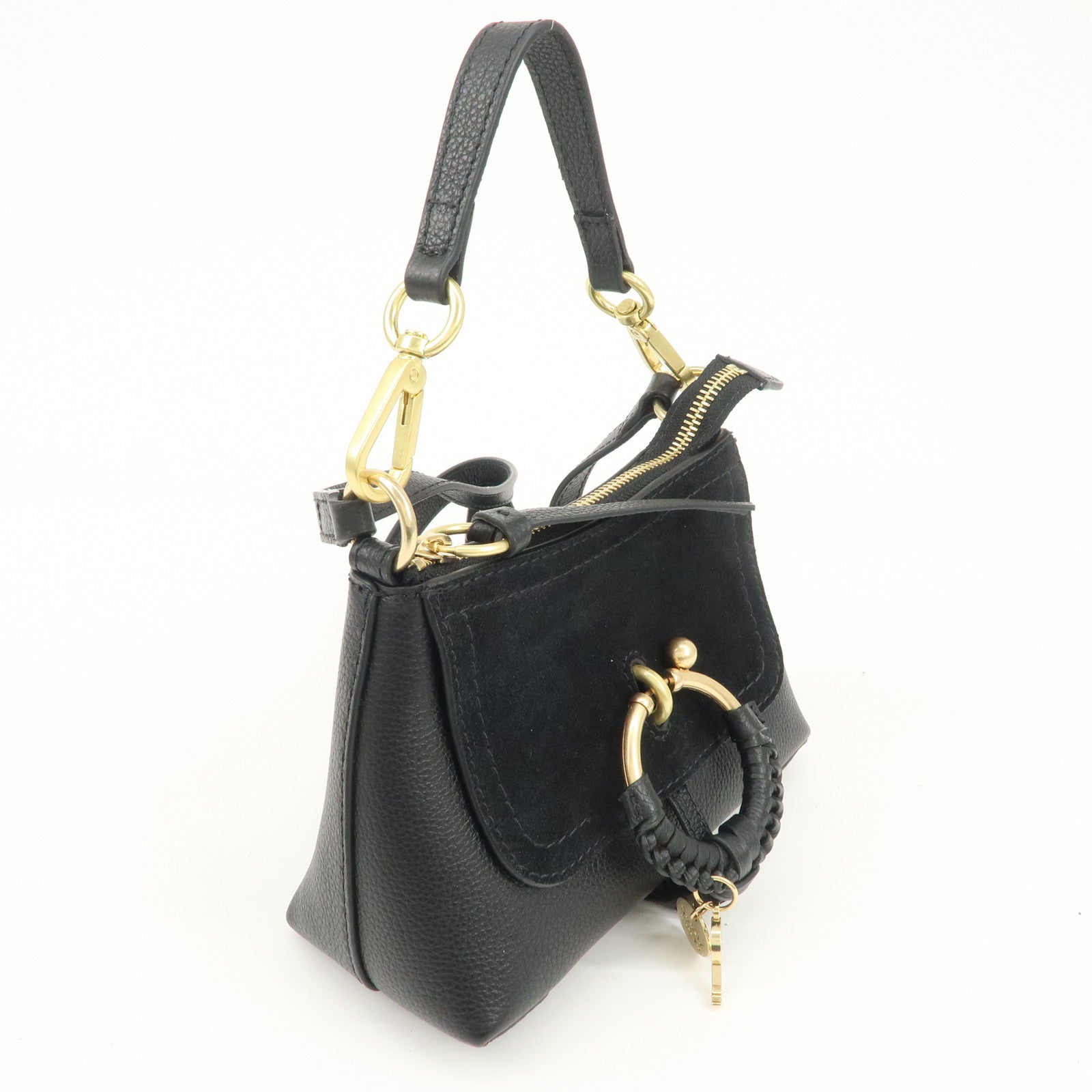 See by Chloe Suede Leather 2Way Shoulder Bag Hand Bag Black Used