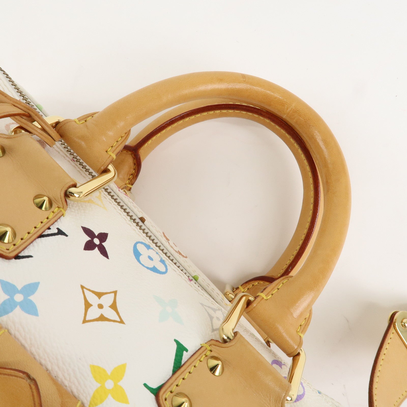 Louis Vuitton Monogram Multicolor Speedy 30 Hand Bag Blanc M92643 Used