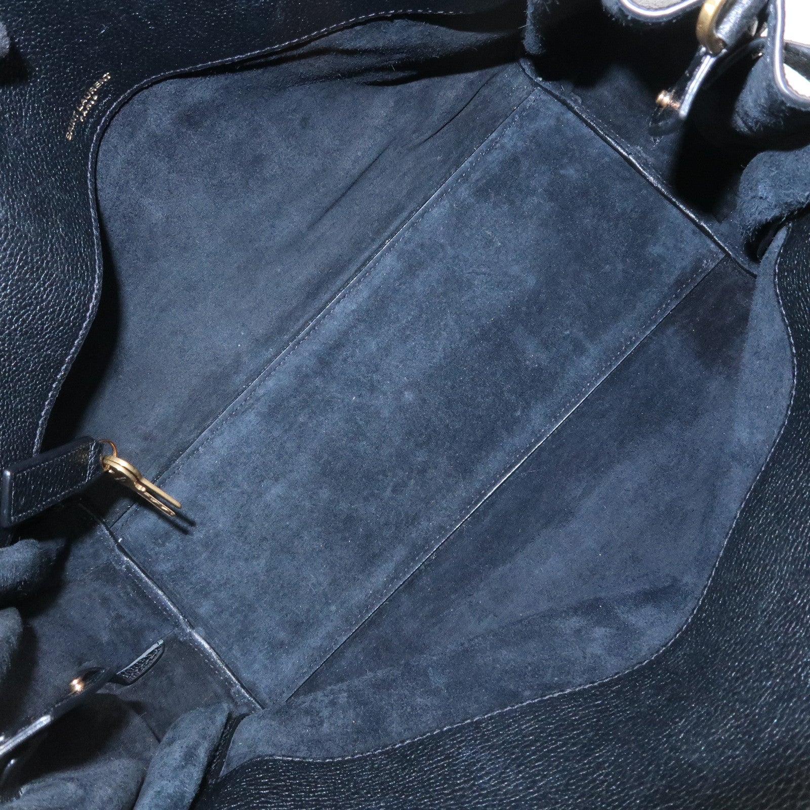 SAINT LAURENT PARIS Grain Calf Leather 2Way Bag Black 717447