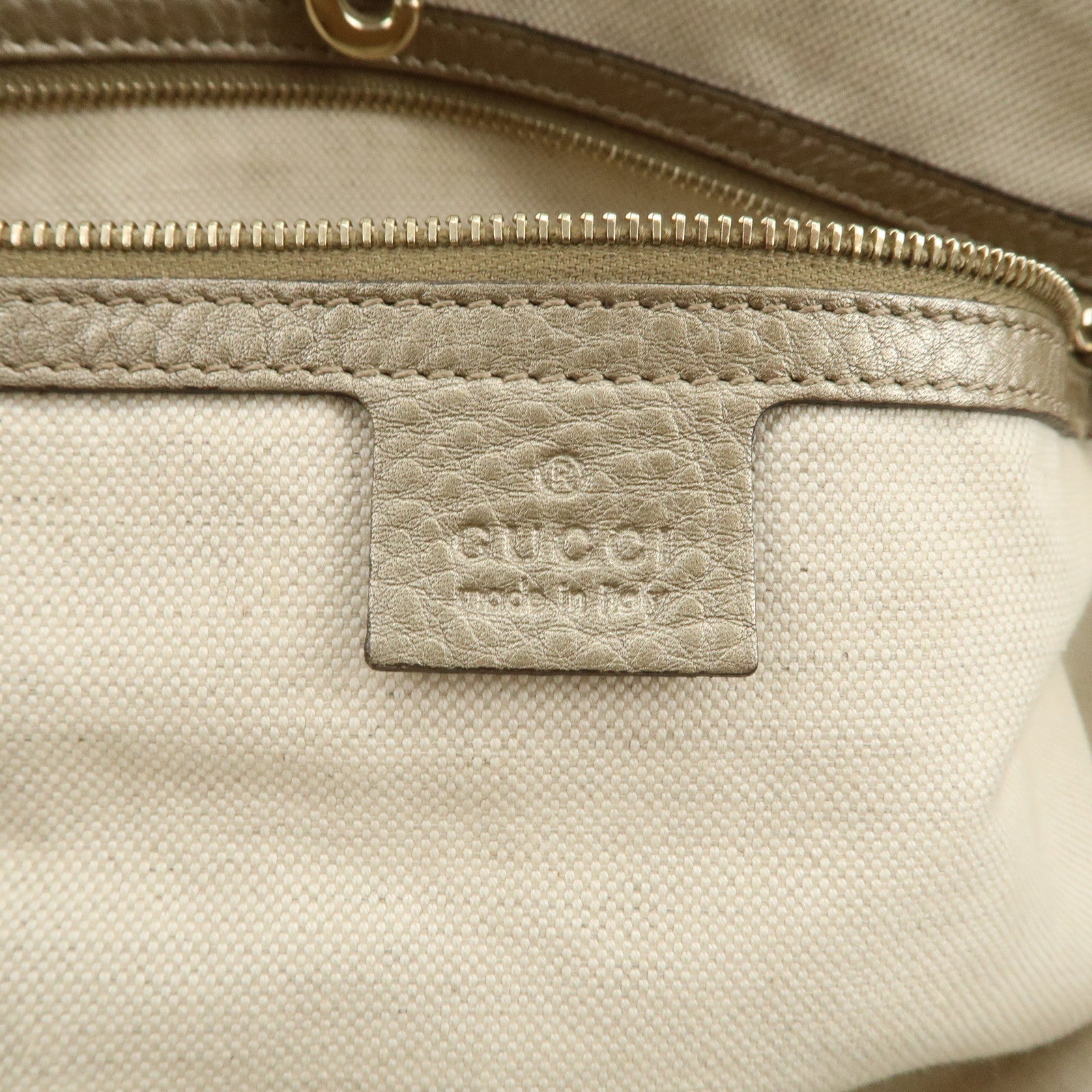 GUCCI Bamboo Leather Tote Bag Shoulder Bag Champagne Gold 269945
