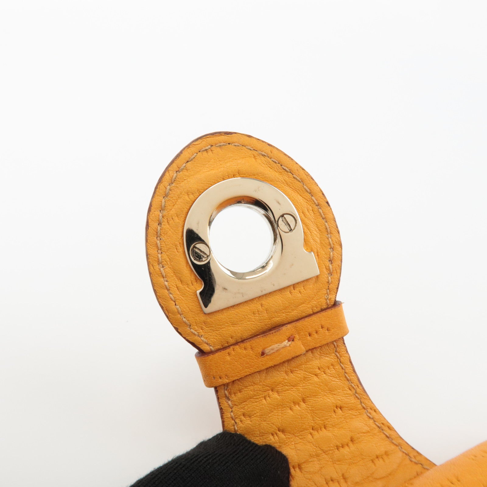 Ferragamo Gancini Leather Coin Case Coin Purse Key Case Orange