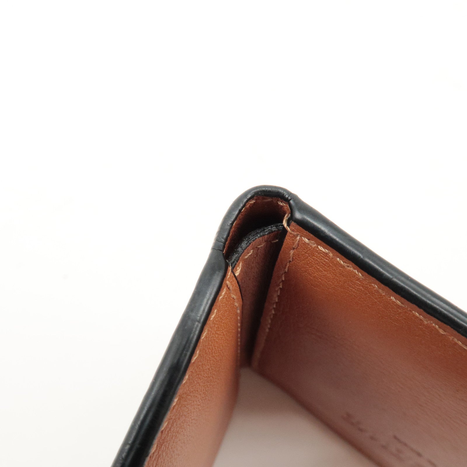 LOEWE Anagram Leather Tri-fold Compact Wallet Beige C500TR2X01 Used