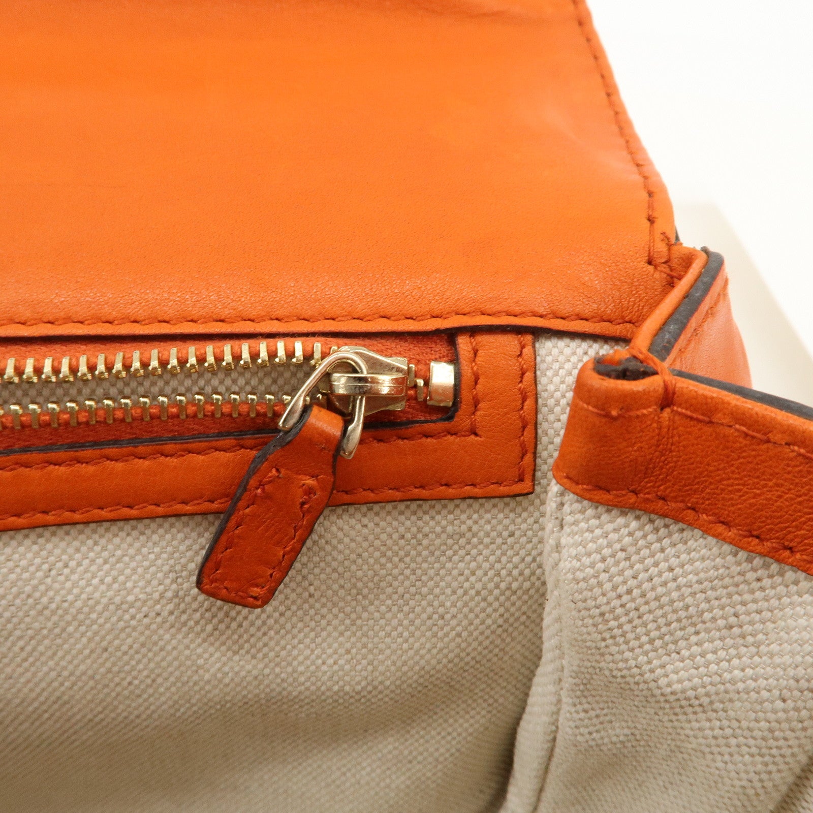 GUCCI Bamboo Leather 2Way Bag Hand Bag Shoulder Bag Orange 254884 Used
