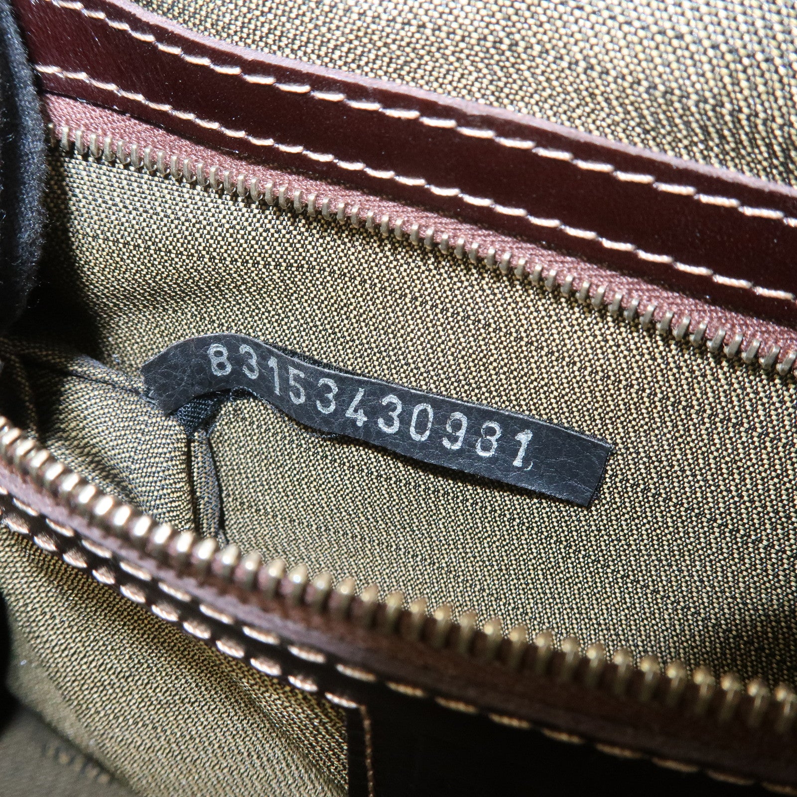 FENDI Zucca Canvas Leather Shoulder Bag Hand Bag Brown Black