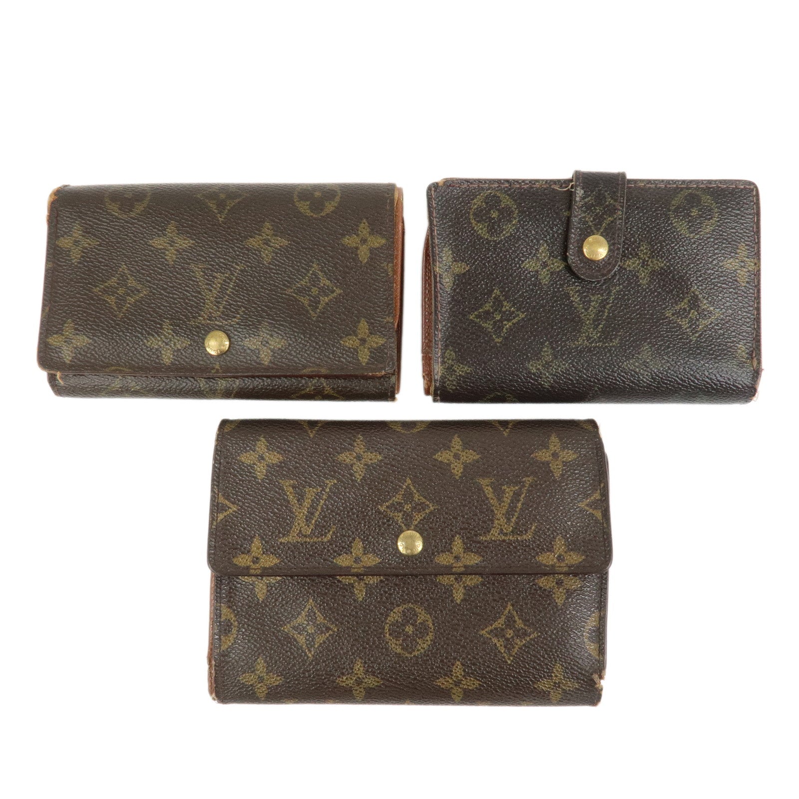 Louis Vuitton Monogram Set of 3 Wallets Brown M61663/M61736/M61202