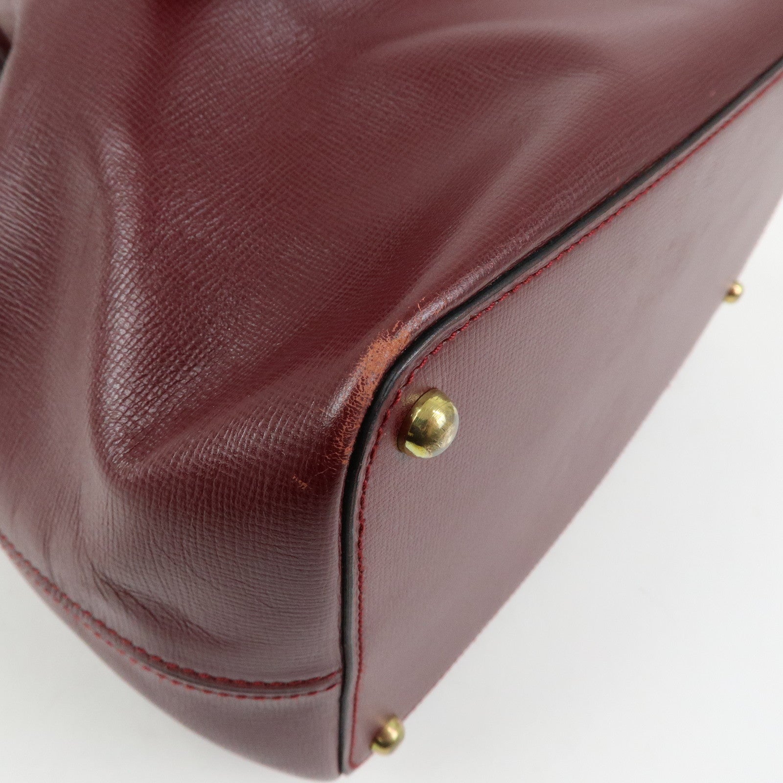 Cartier Must de Cartier Leather Drawstring Shoulder Bag Bordeaux