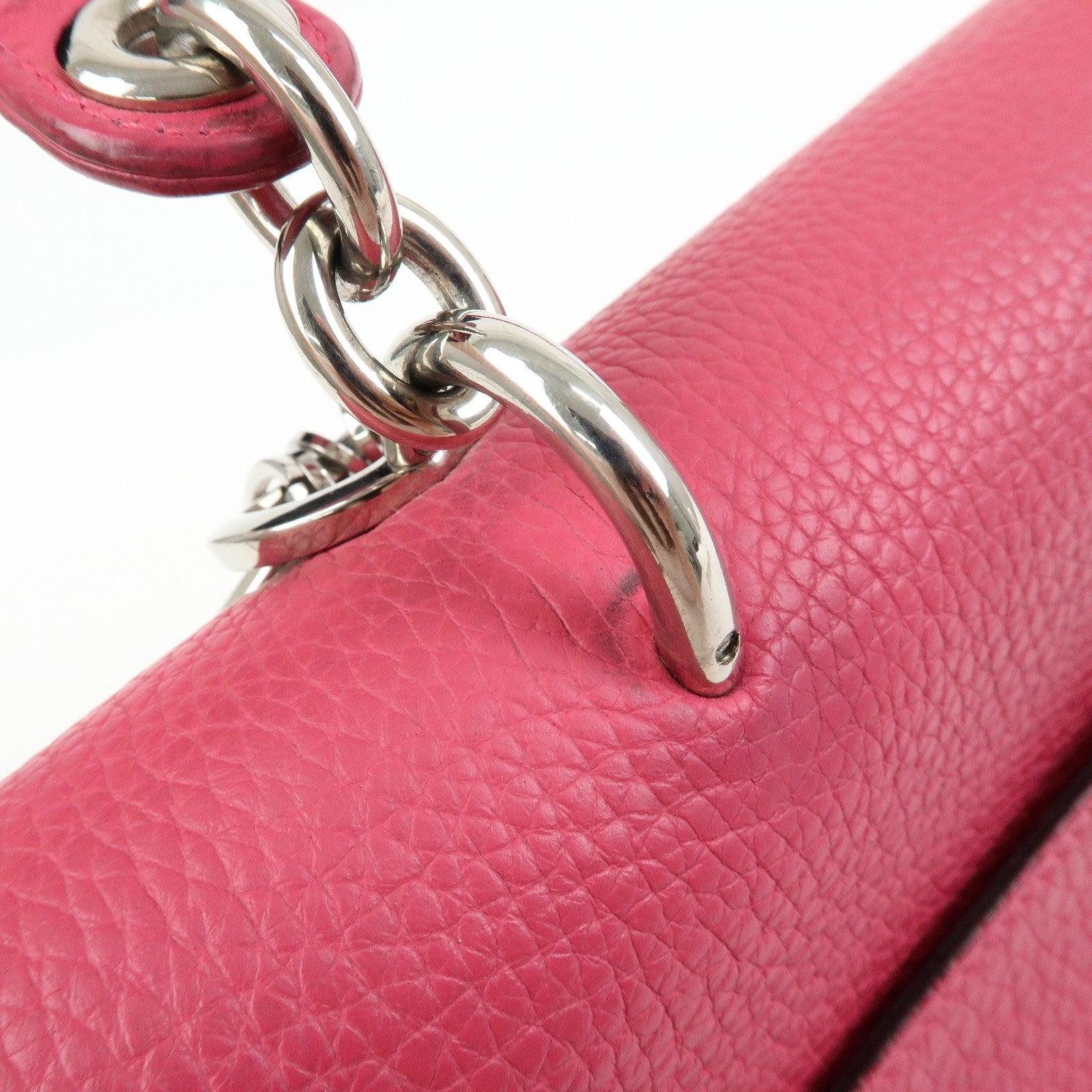 Christian Dior Be Dior Leather 2Way Bag Hand Bag Shoulder Bag Pink