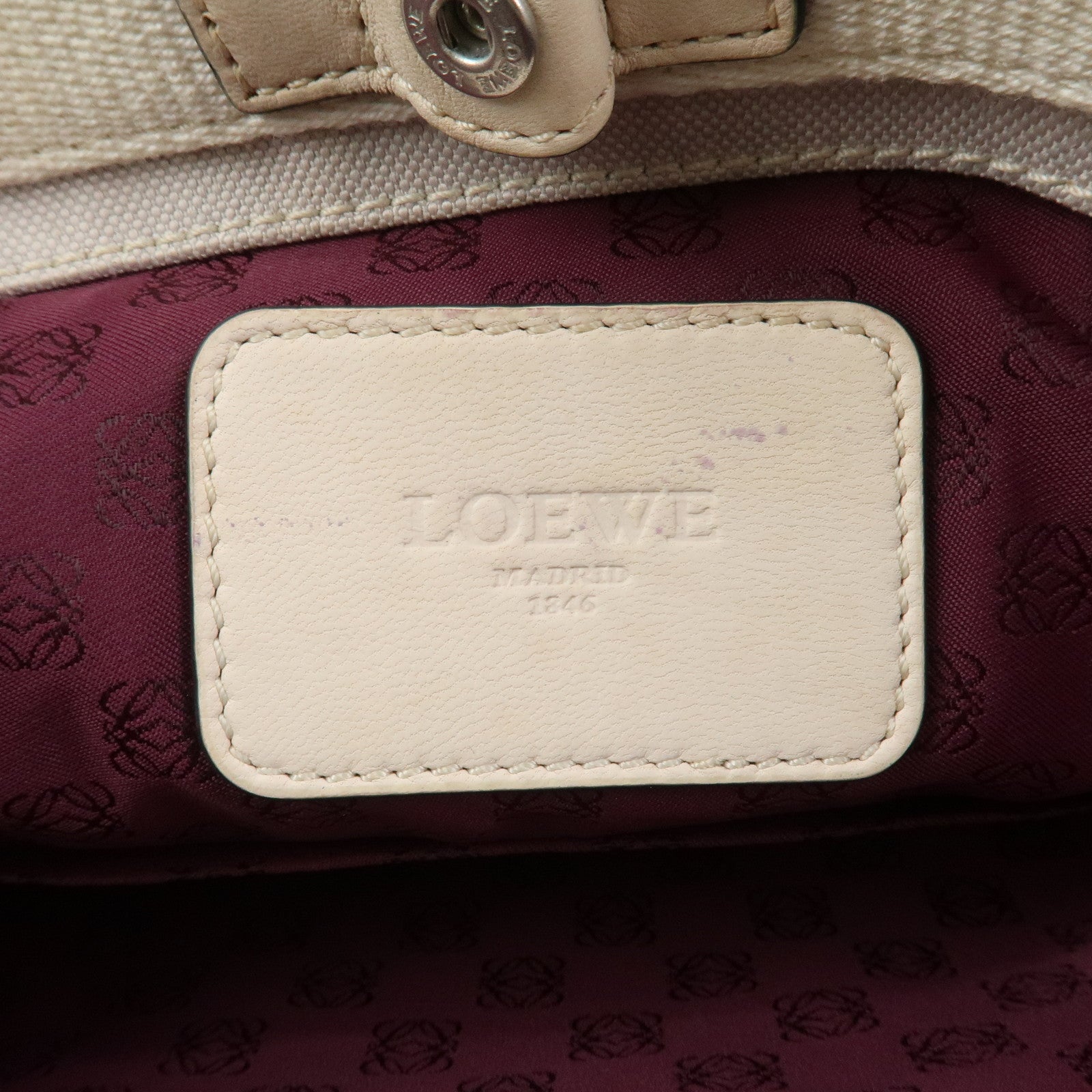 LOEWE Anagram Logo Canvas 2WAY Bag Shoulder Bag Hand Bag Gray