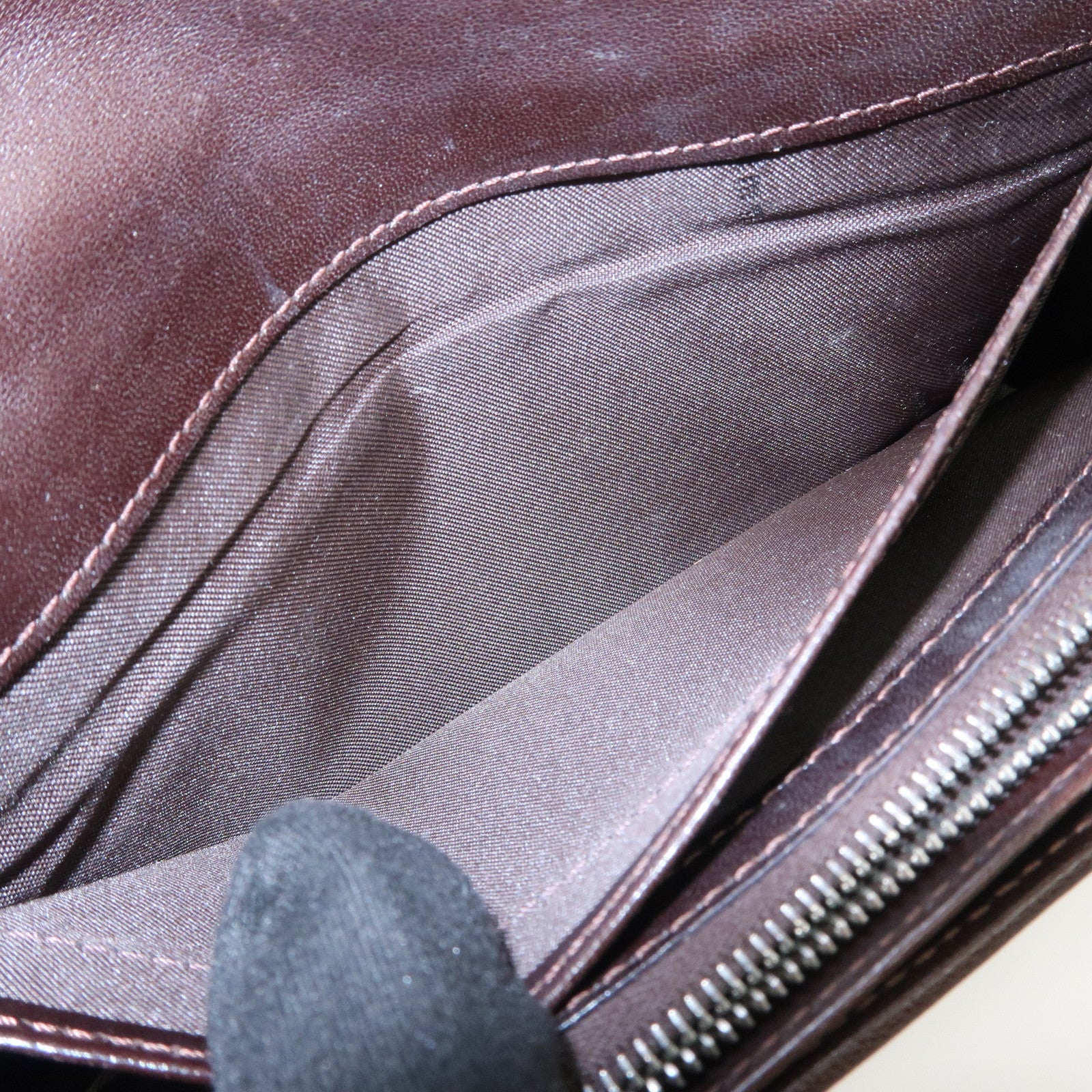 FENDI Zucca Canvas Leather Flap Long Wallet Brown 31084