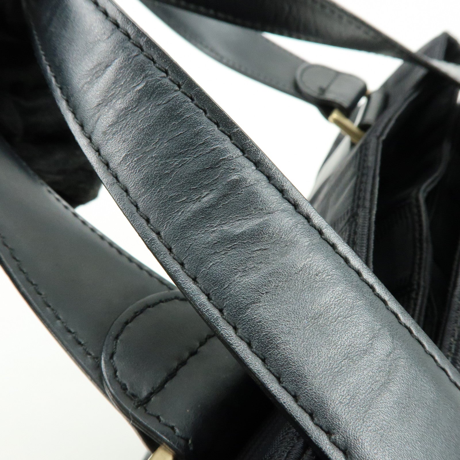 CHANEL New Travel Line Nylon Jacquard Leather Hand Bag Black