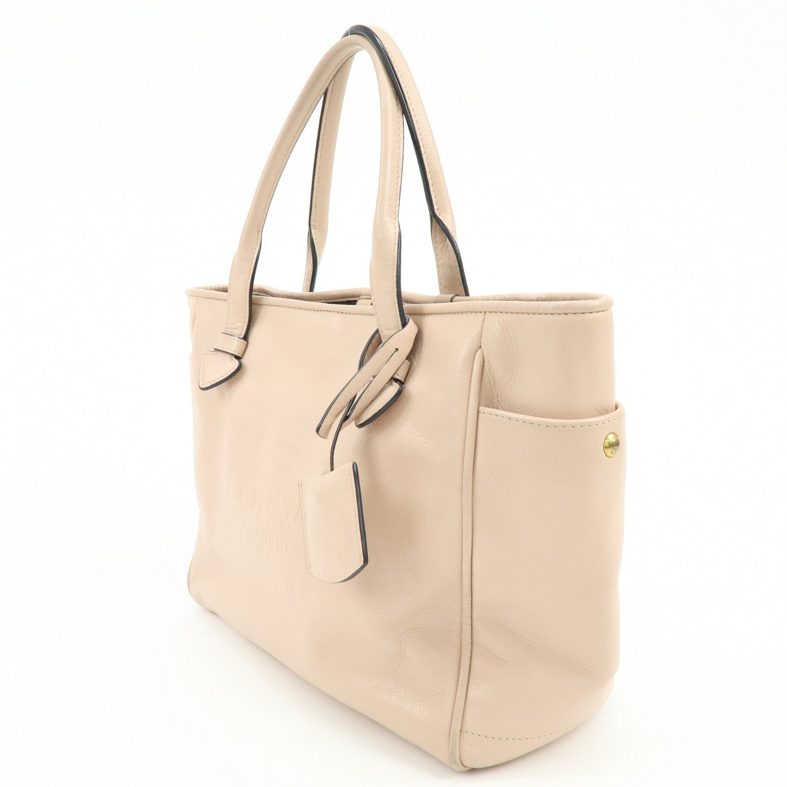 LOEWE Heritage Calf Leather Tote Bag Hand Bag Light Pink