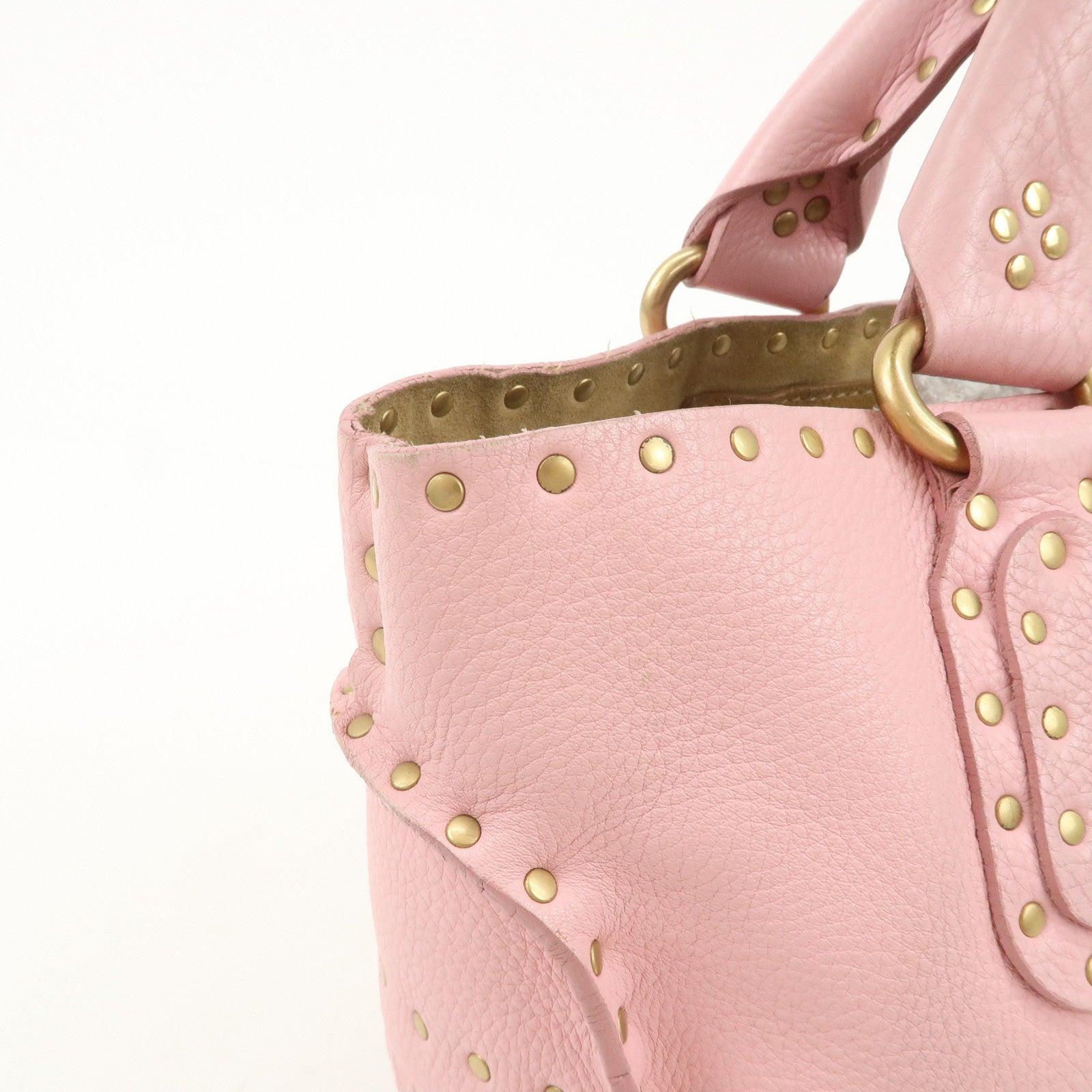 CELINE Leather Boogie Bag Hand Bag Tote Bag Pink