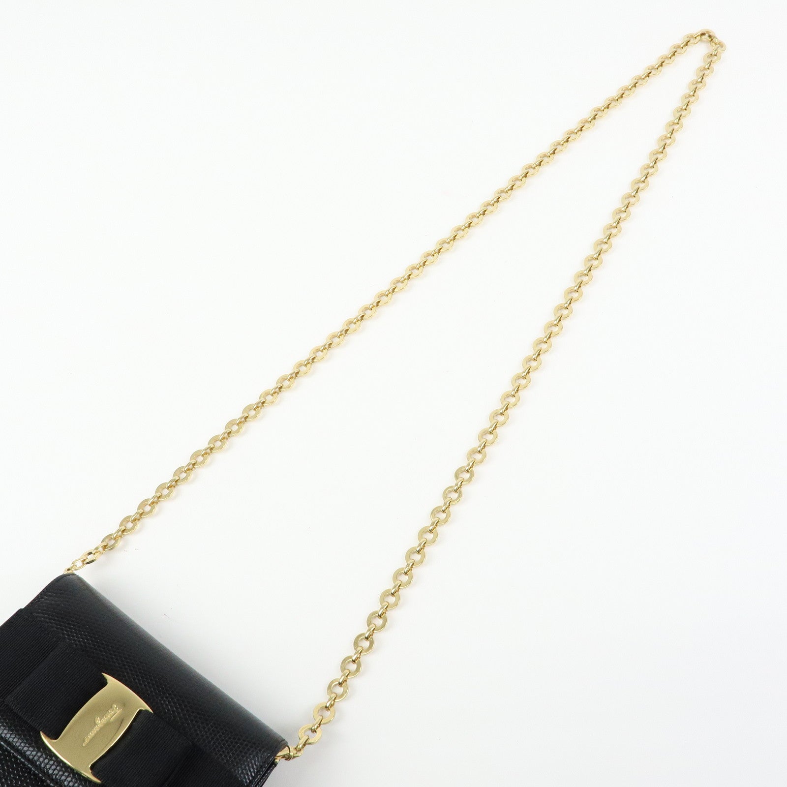 Ferragamo Vara Ribbon Embossed Leather 3Way Bag Chain Shoulder Bag