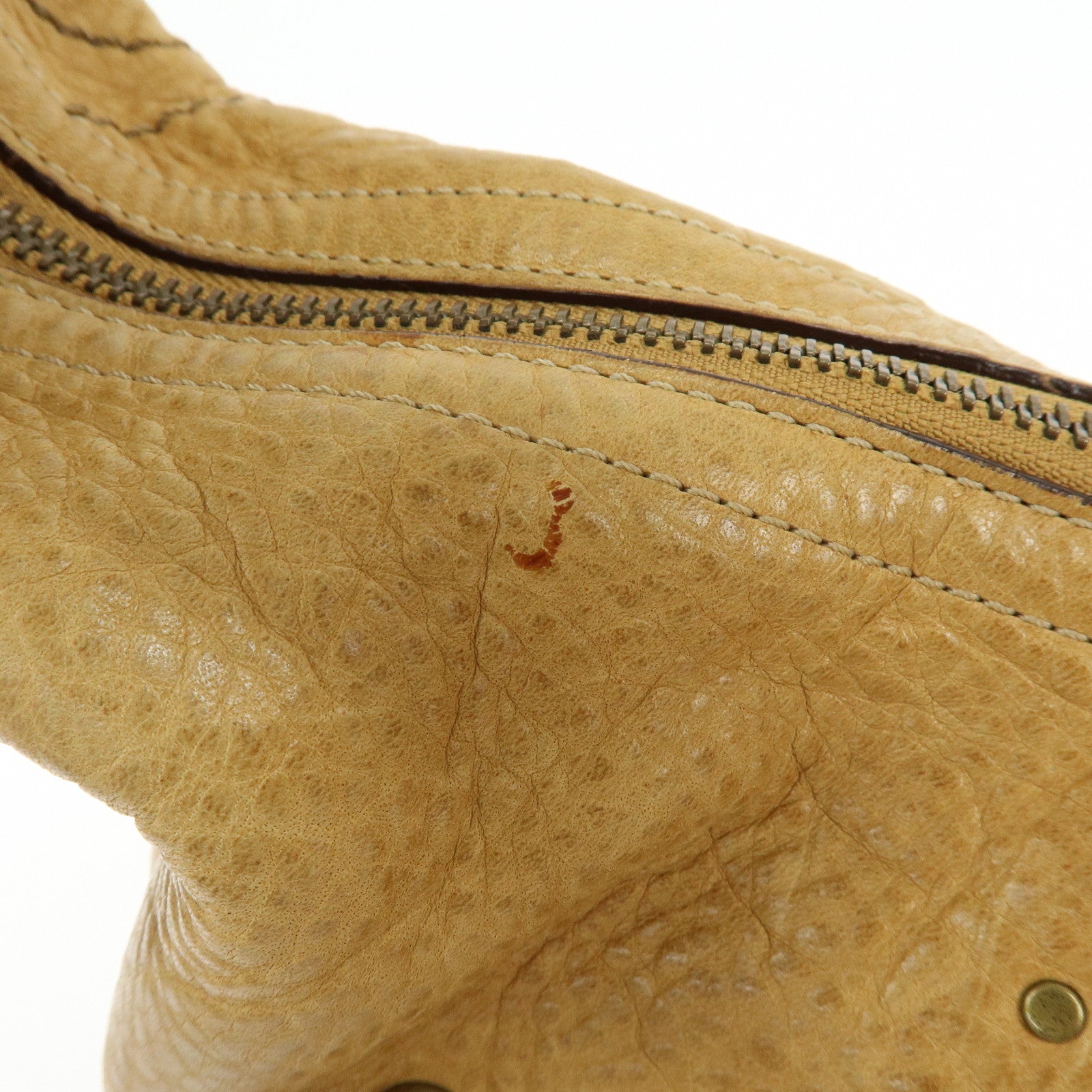 COACH Leather Shoulder Bag Hand Bag Studs Camel