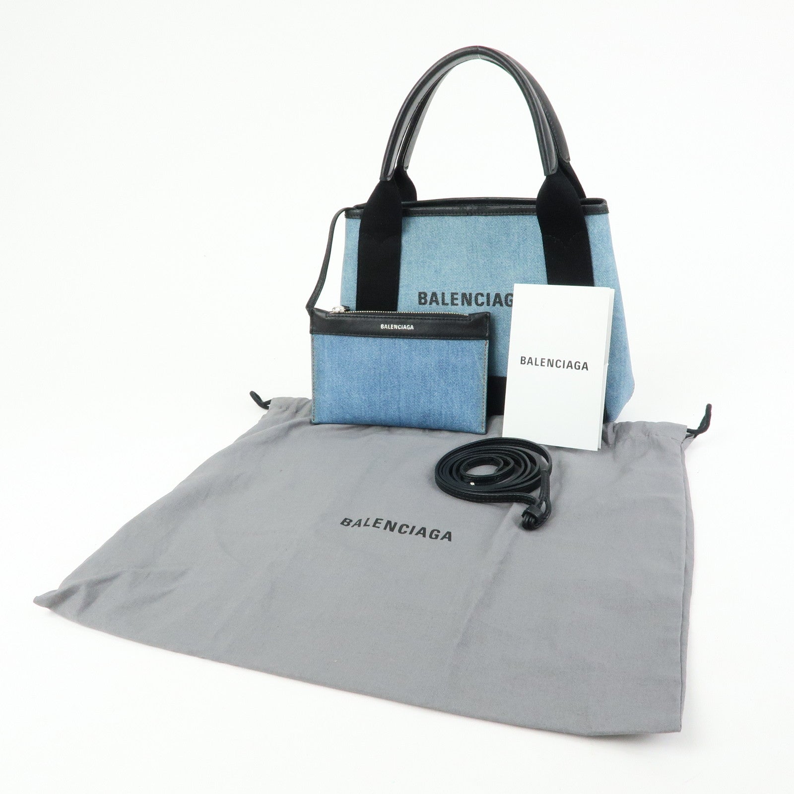 BALENCIAGA Navy Cabas XS 2WAY Bag 390346